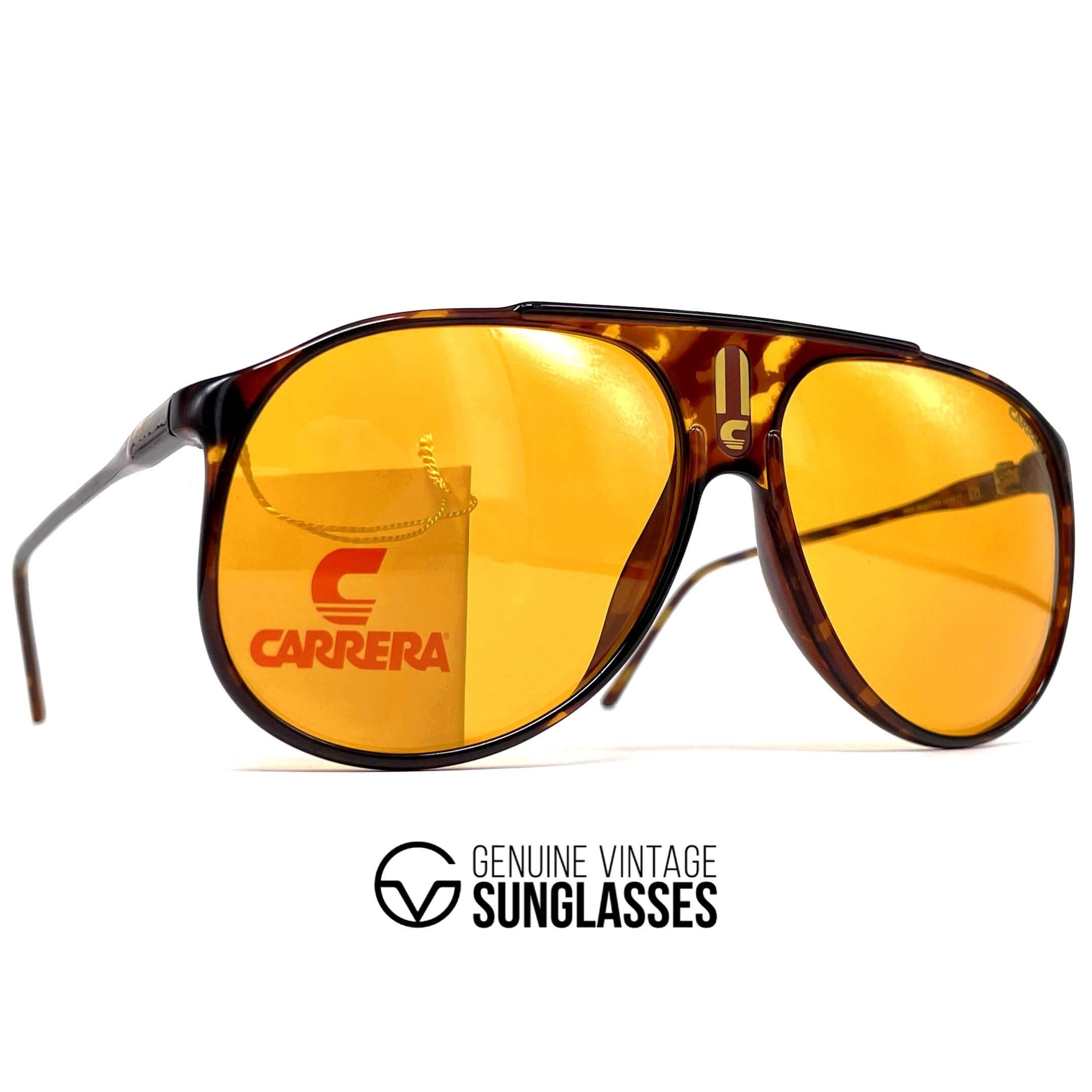 Vintage CARRERA 5424E "Ultrapol" rare yellow polarized aviator sunglasses