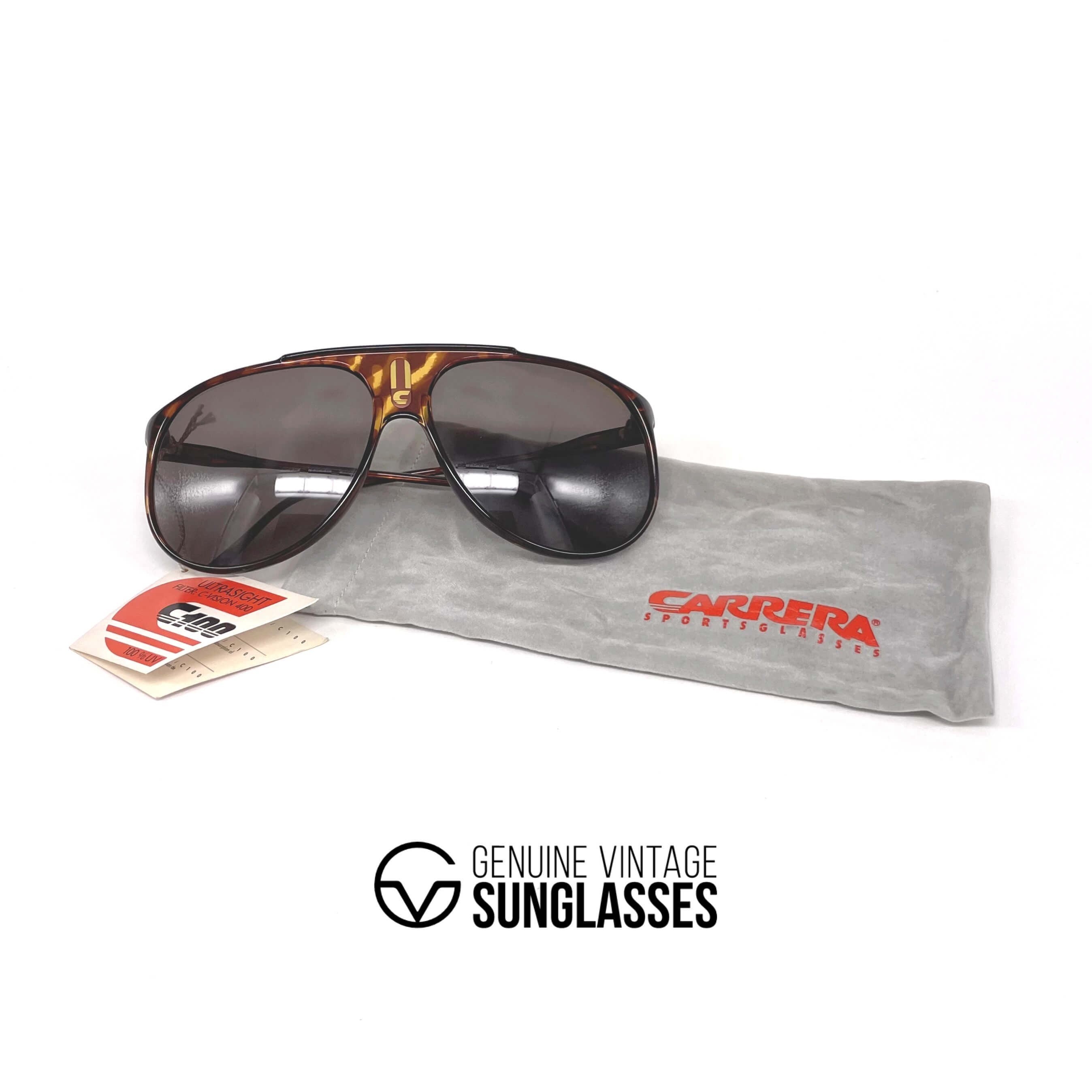Vintage CARRERA 5424E "Ultrasight" havana aviator sunglasses