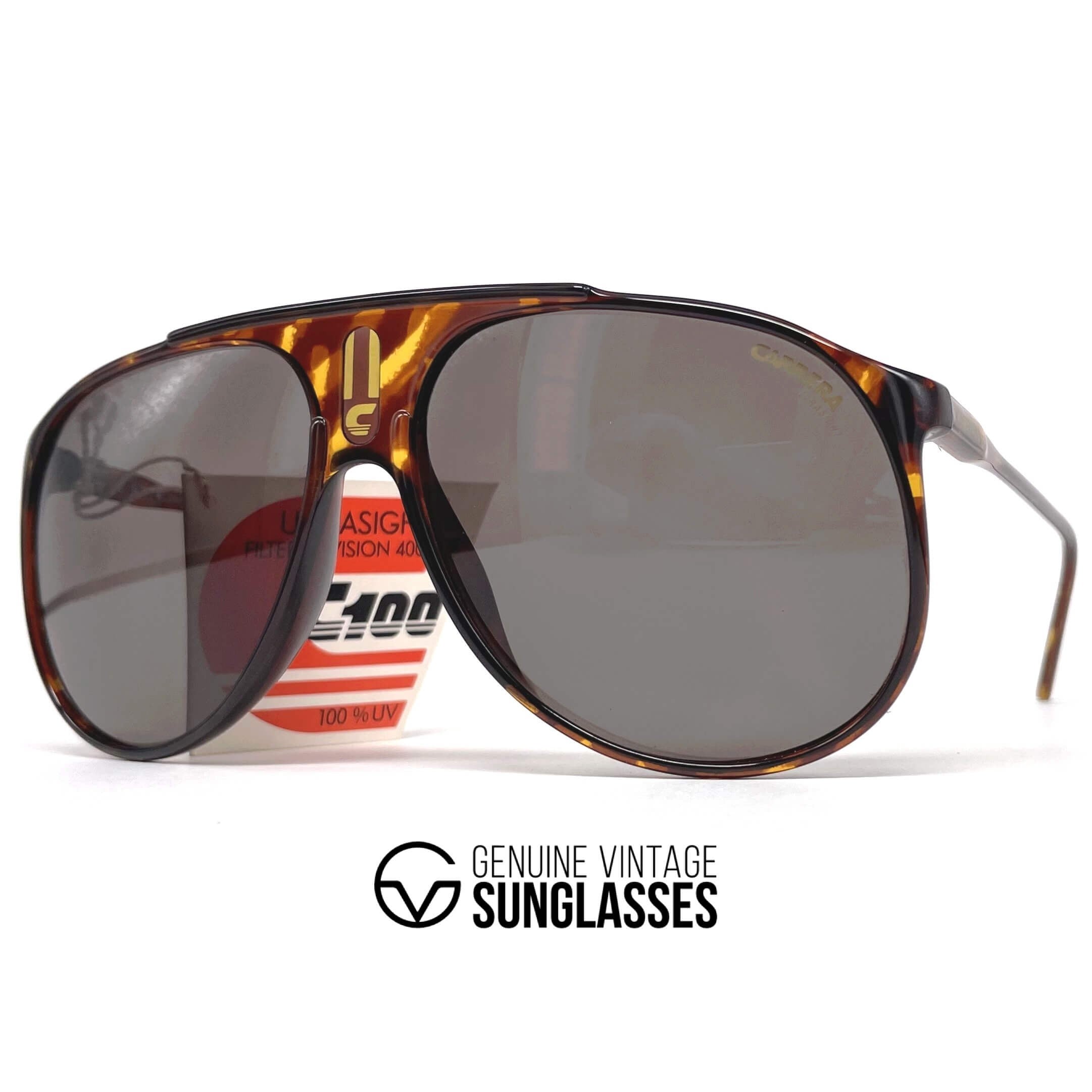 Vintage CARRERA 5424E "Ultrasight" havana aviator sunglasses