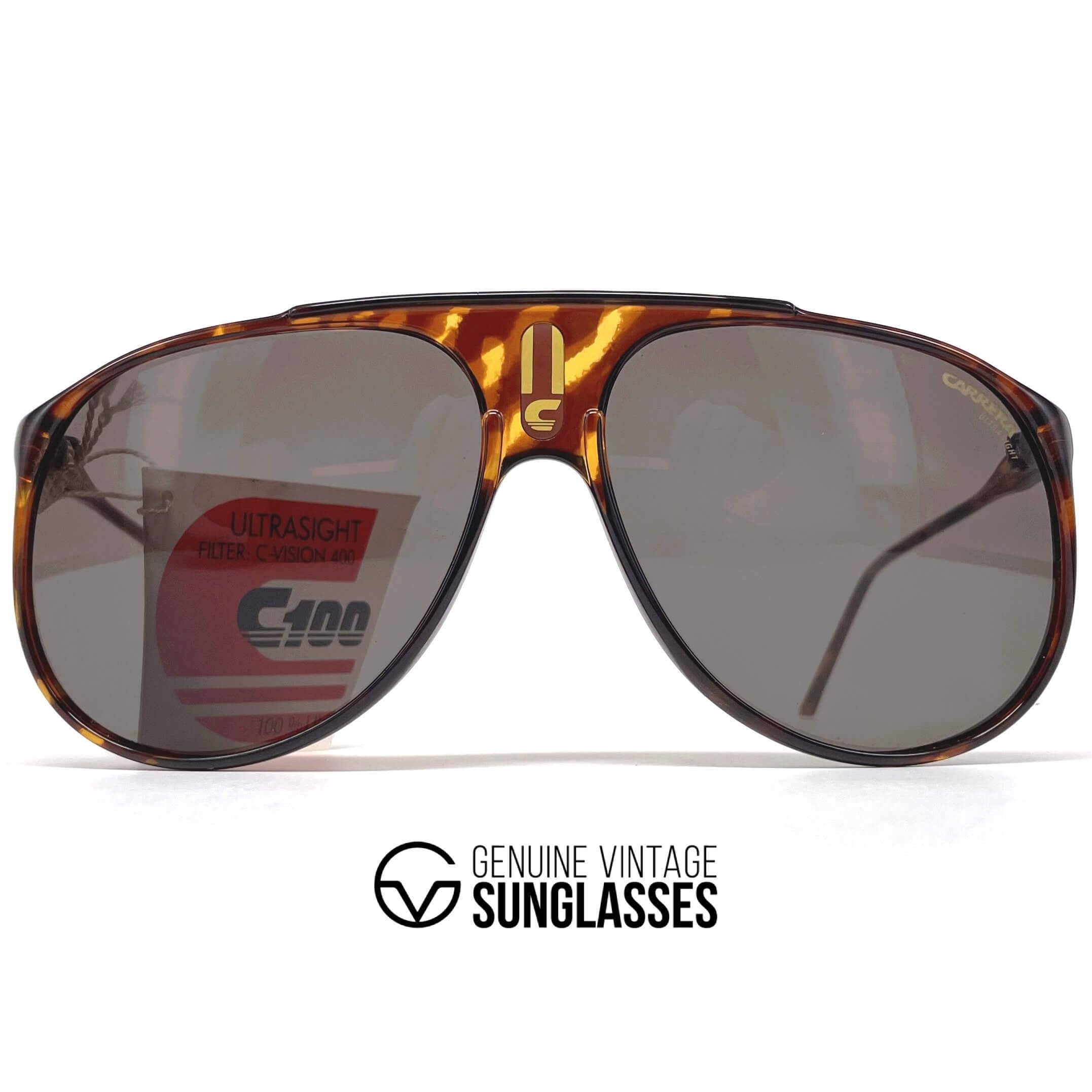 Vintage CARRERA 5424E "Ultrasight" havana aviator sunglasses