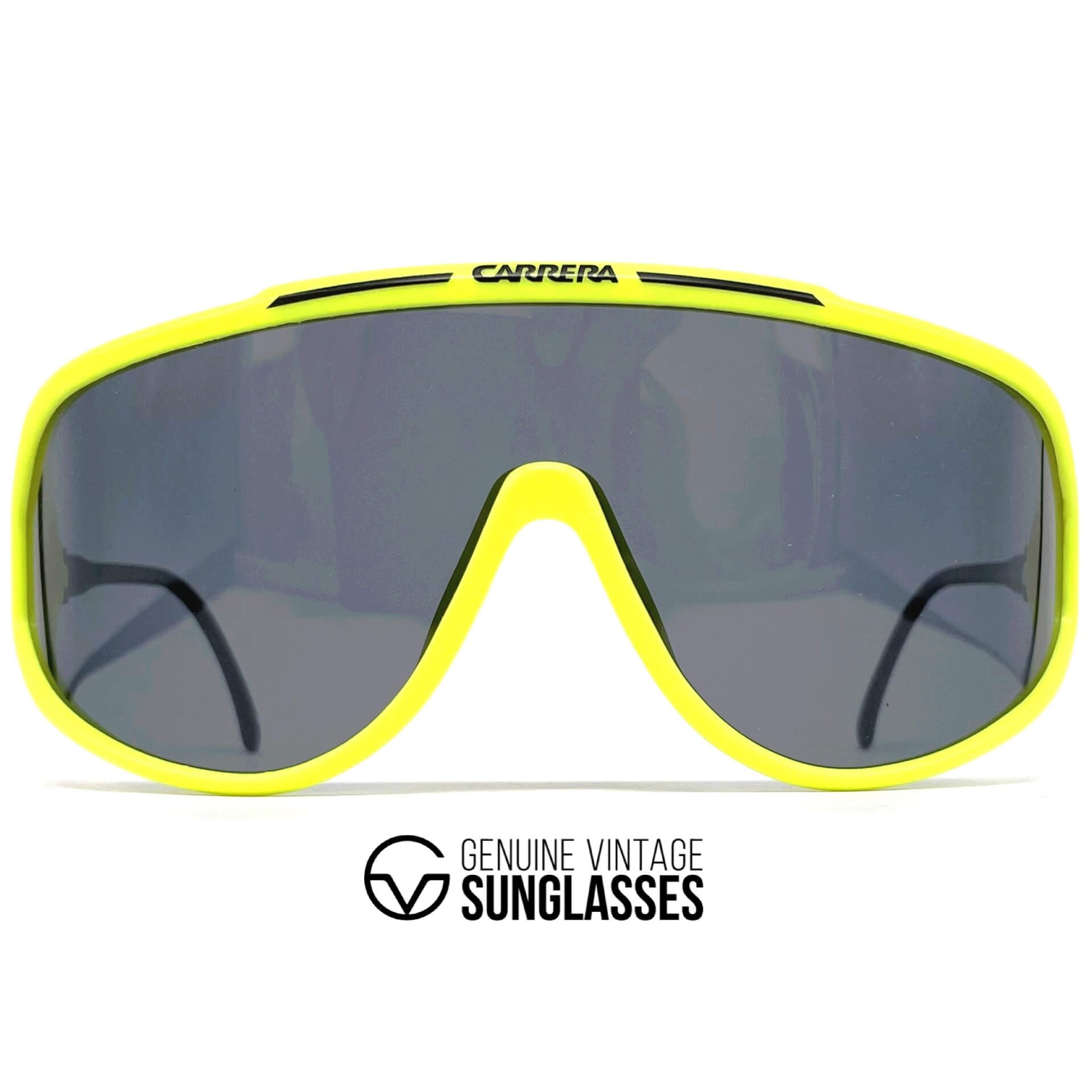 Vintage CARRERA 5430 yellow XXL shield sunglasses