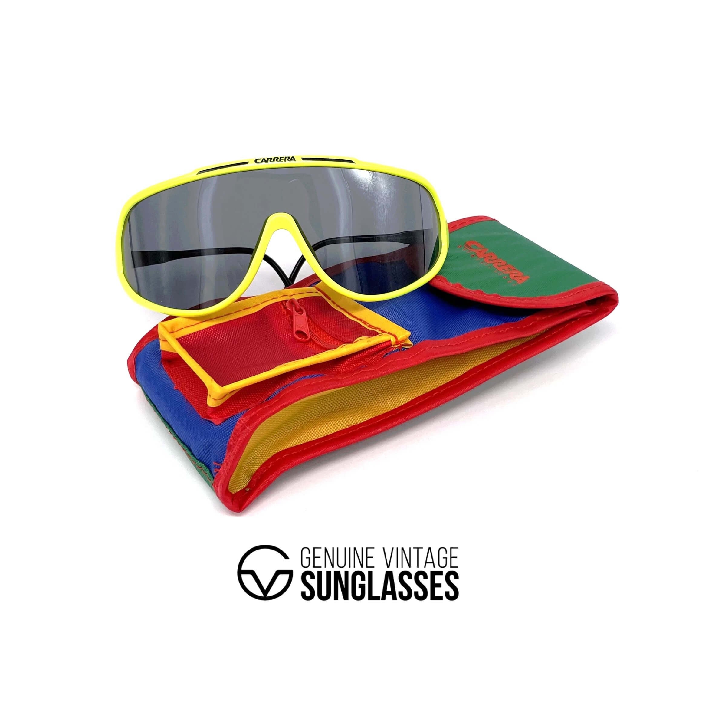 Vintage CARRERA 5430 yellow XXL shield sunglasses