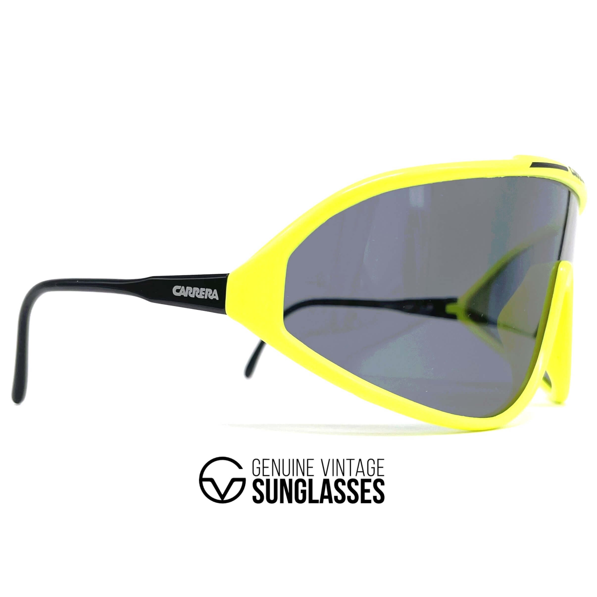 Vintage CARRERA 5430 yellow XXL shield sunglasses