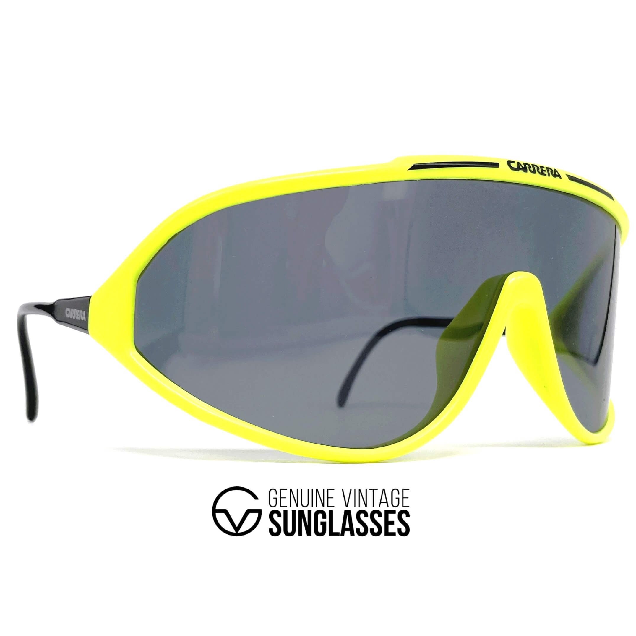 Vintage CARRERA 5430 yellow XXL shield sunglasses