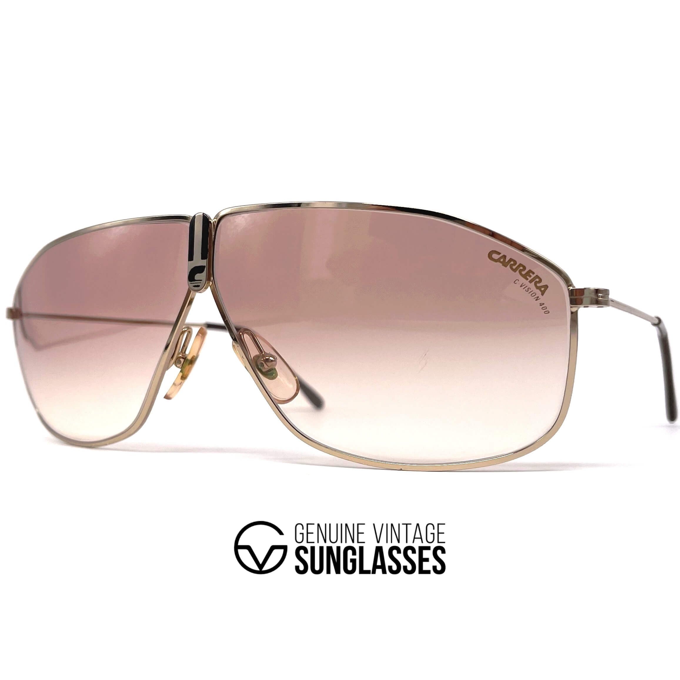 Vintage CARRERA 5438 "C-Vision 400" gold aviator sunglasses
