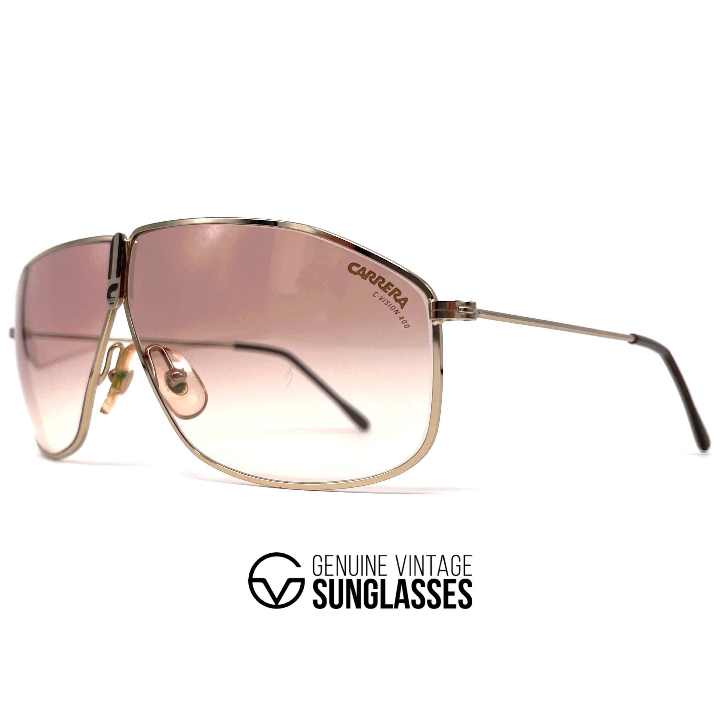 Vintage CARRERA 5438 "C-Vision 400" gold aviator sunglasses