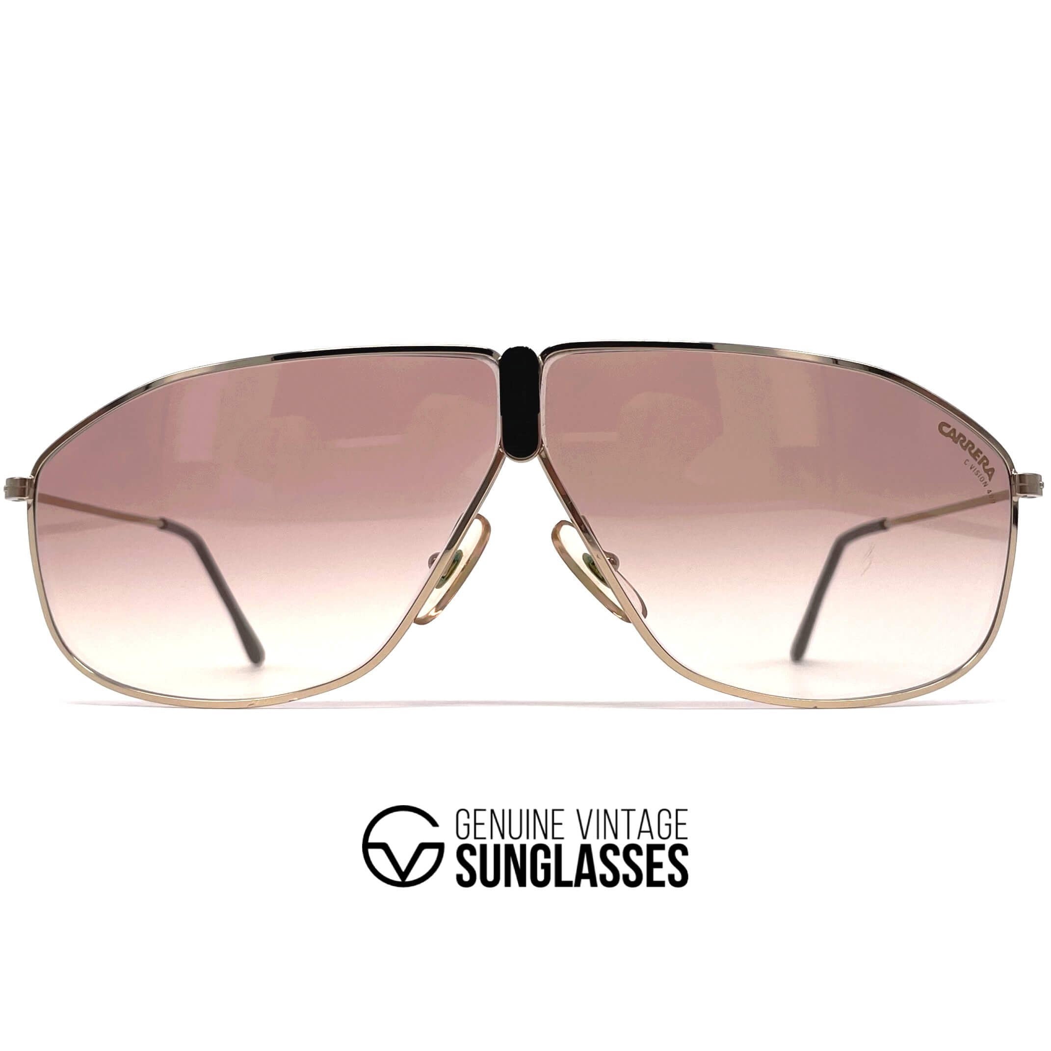Vintage CARRERA 5438 "C-Vision 400" gold aviator sunglasses