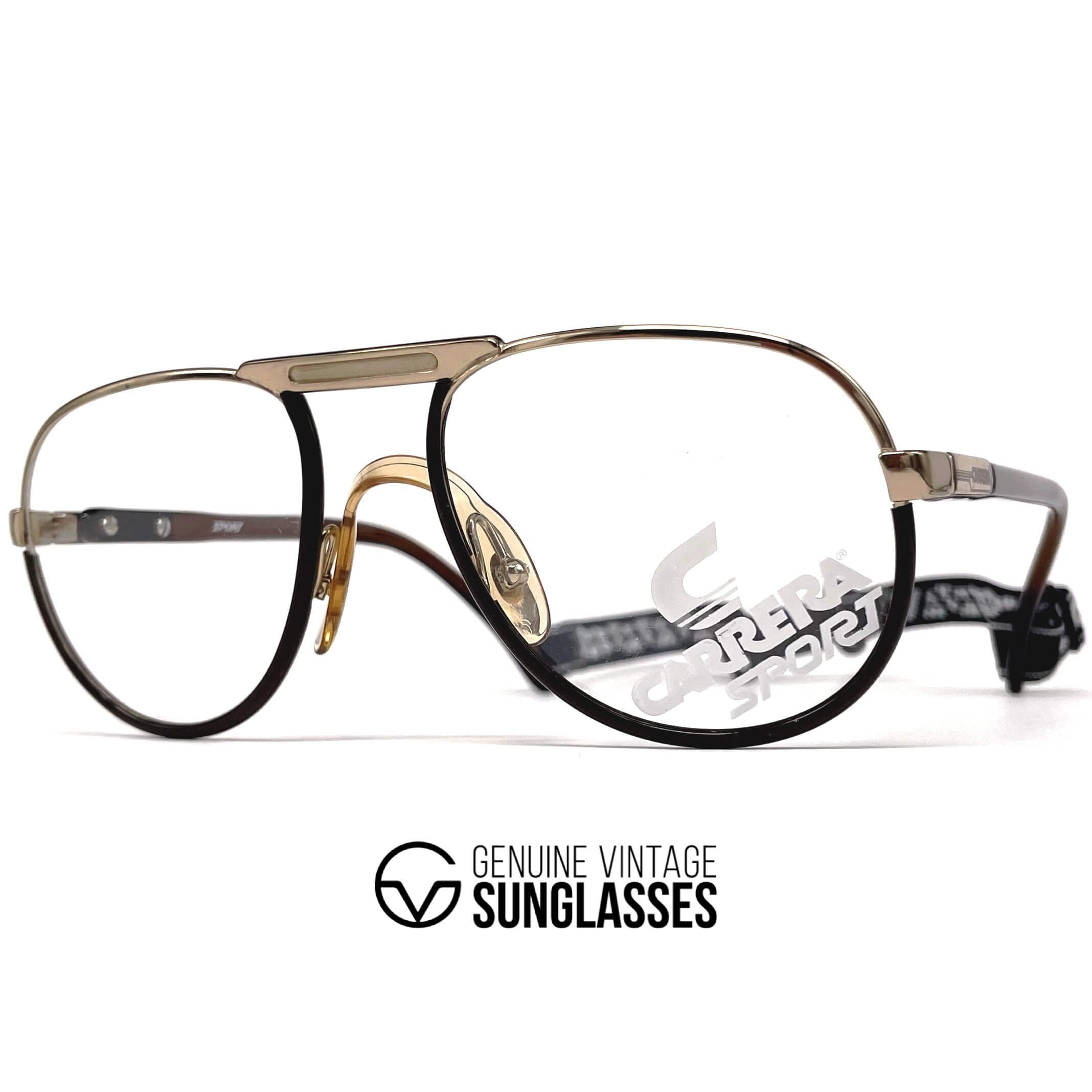 Vintage CARRERA 5511 Sport rare gold aviator glasses frames