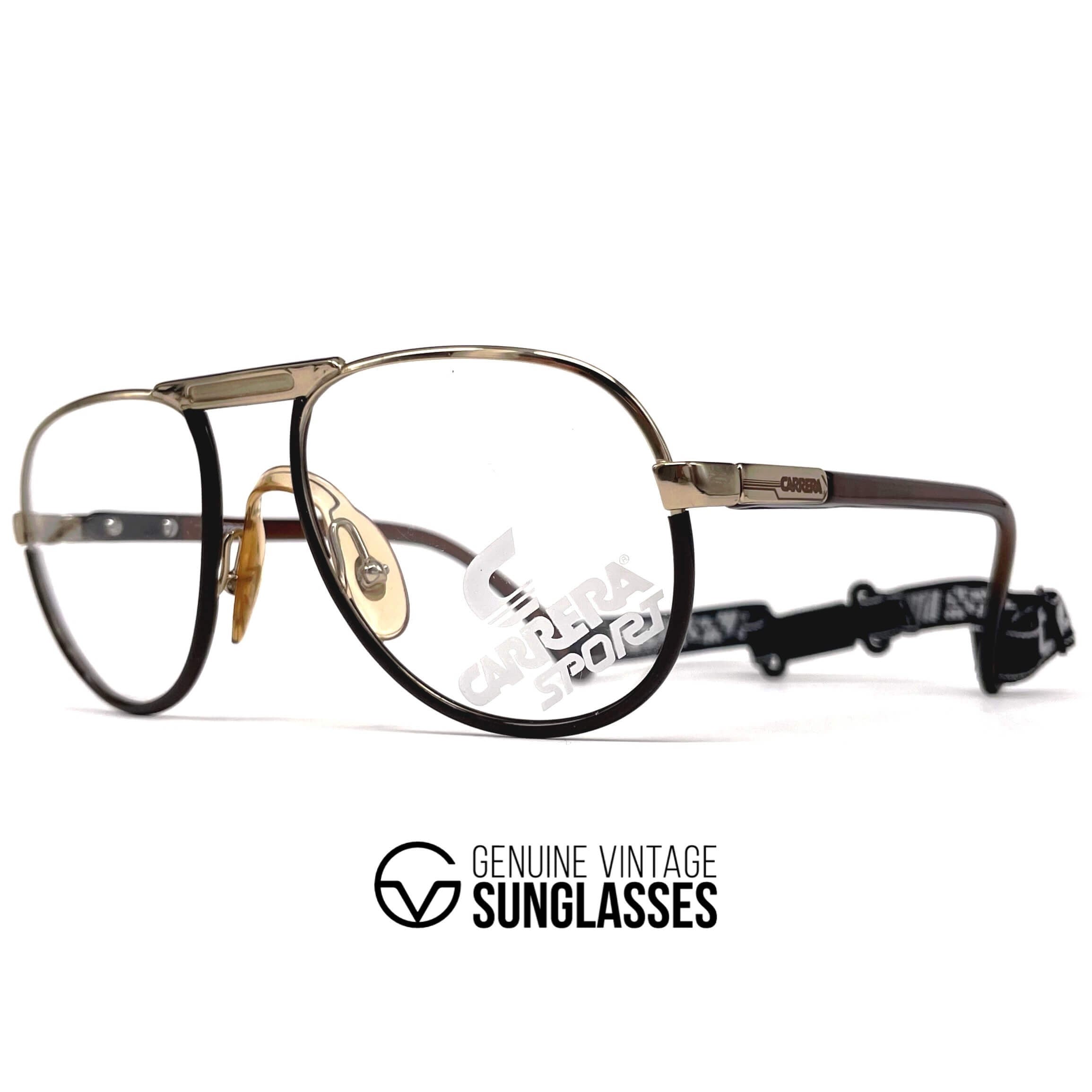 Vintage CARRERA 5511 Sport rare gold aviator glasses frames