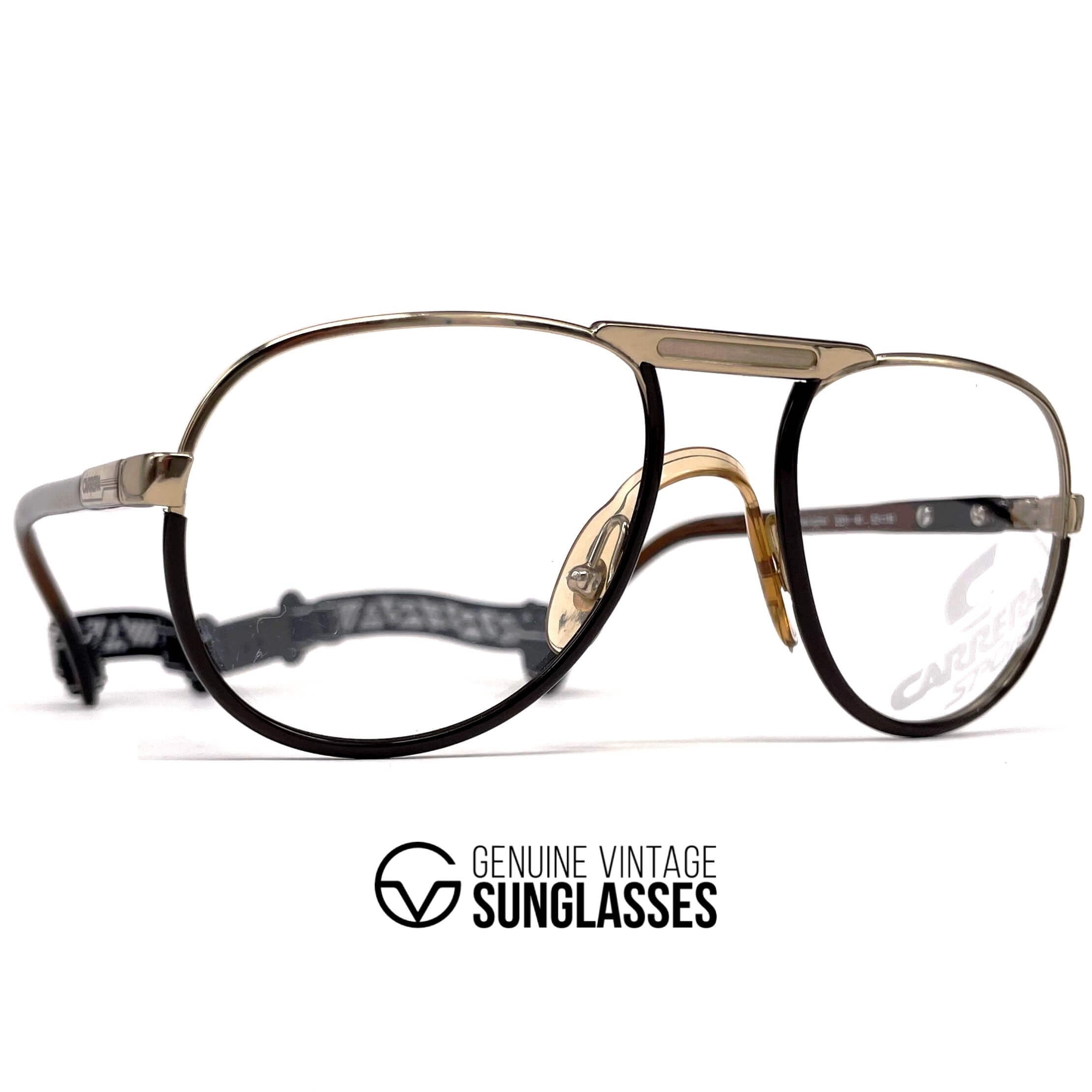 Vintage CARRERA 5511 Sport rare gold aviator glasses frames
