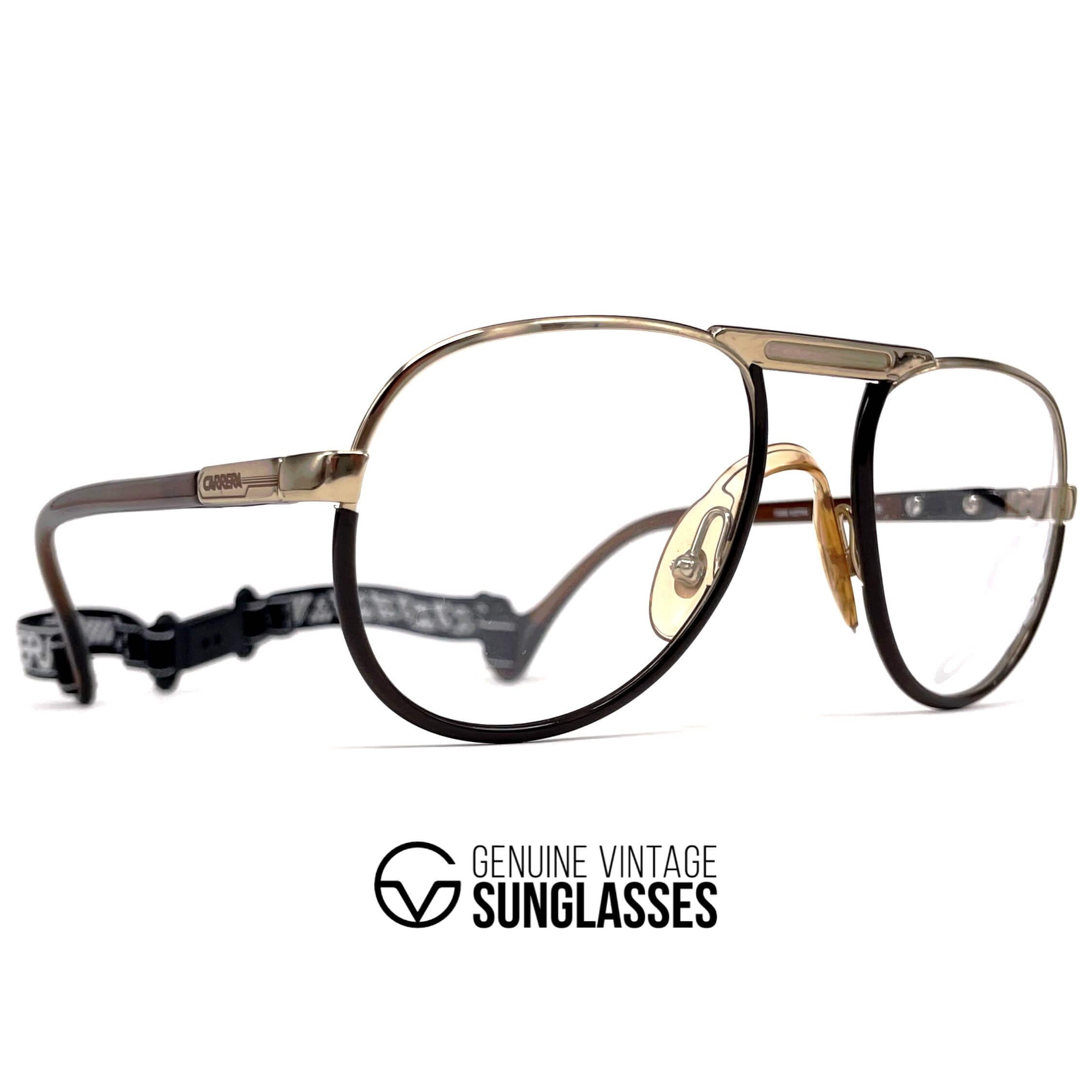 Vintage CARRERA 5511 Sport rare gold aviator glasses frames