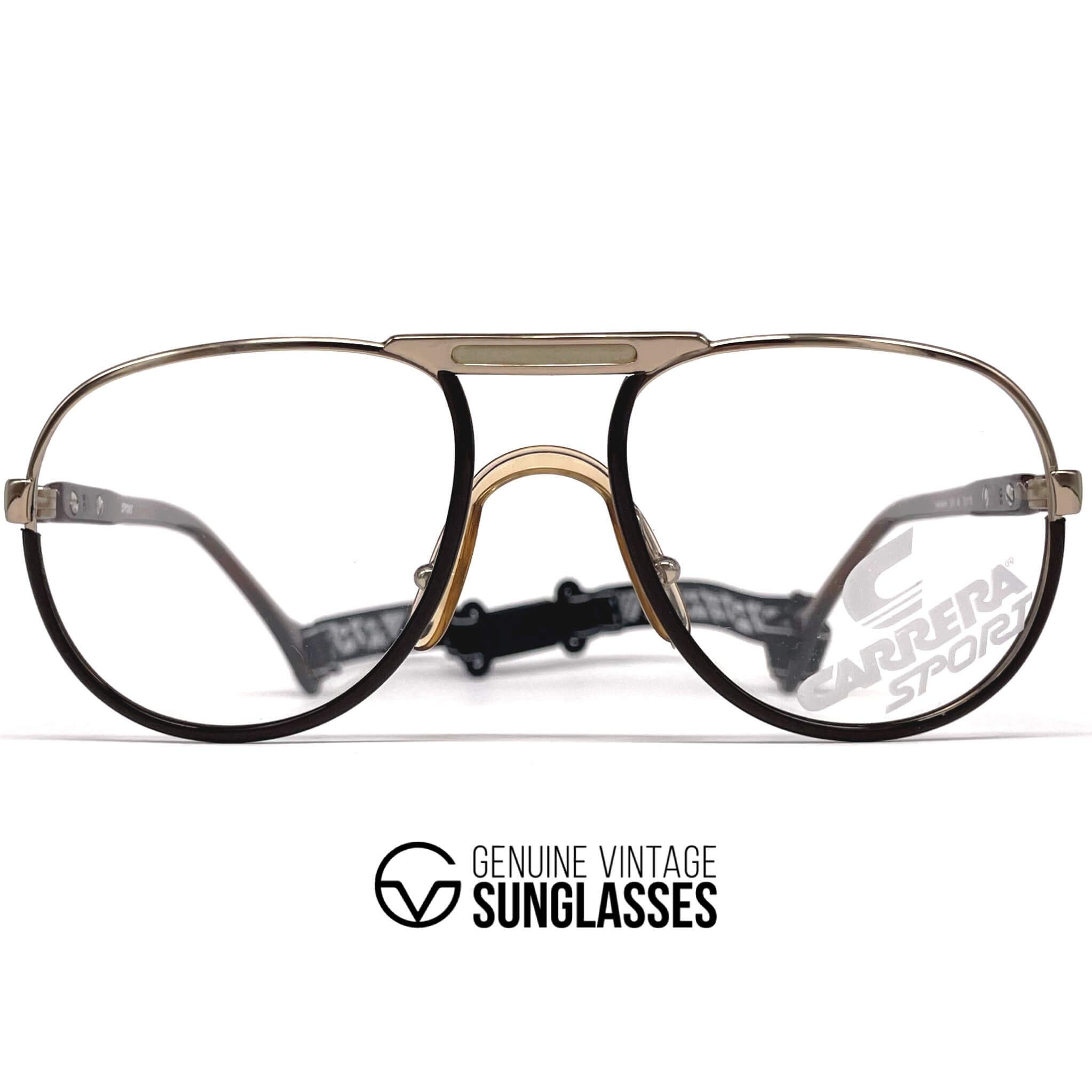 Vintage CARRERA 5511 Sport rare gold aviator glasses frames