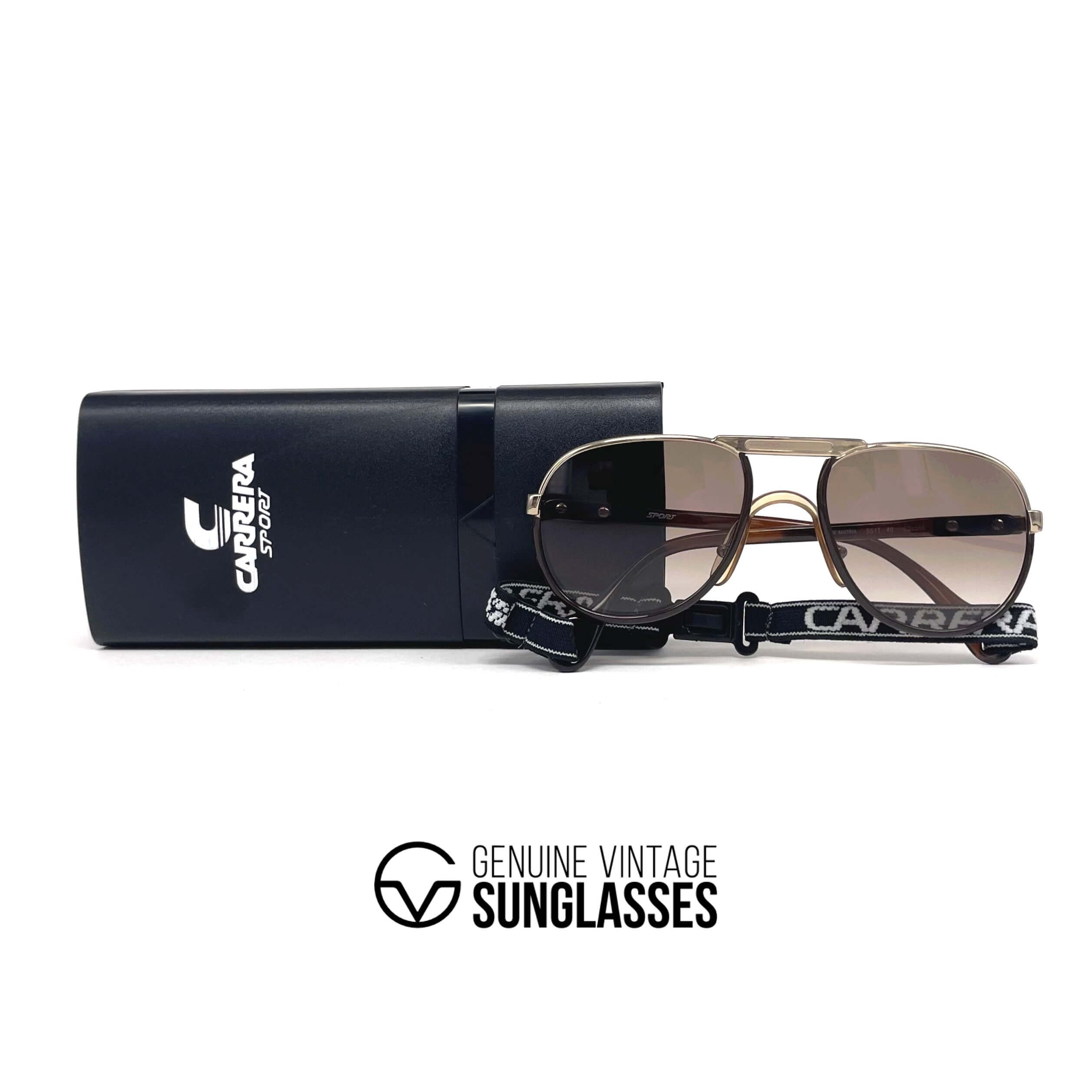 Vintage CARRERA 5511 Sport rare gold aviator sunglasses