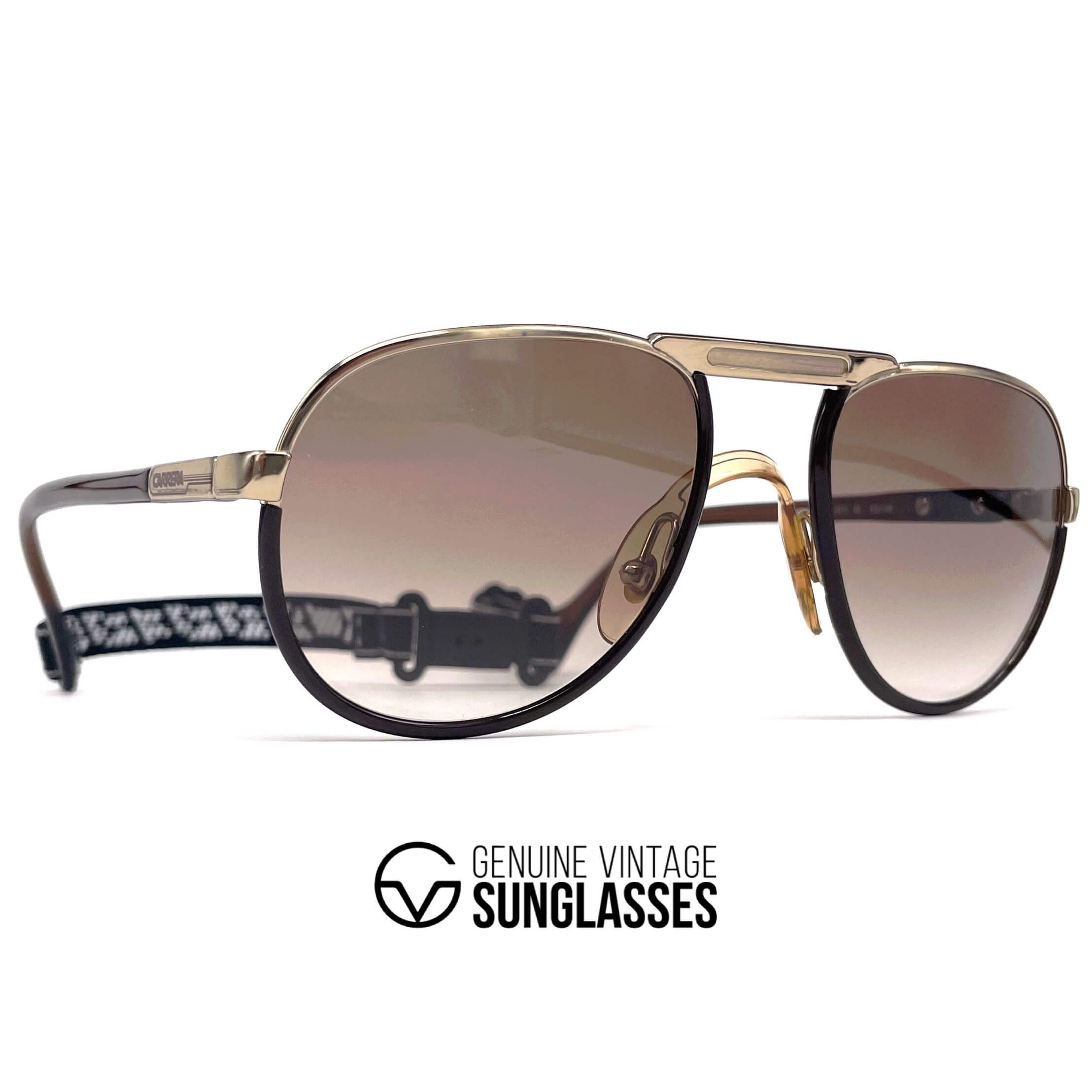 Vintage CARRERA 5511 Sport rare gold aviator sunglasses