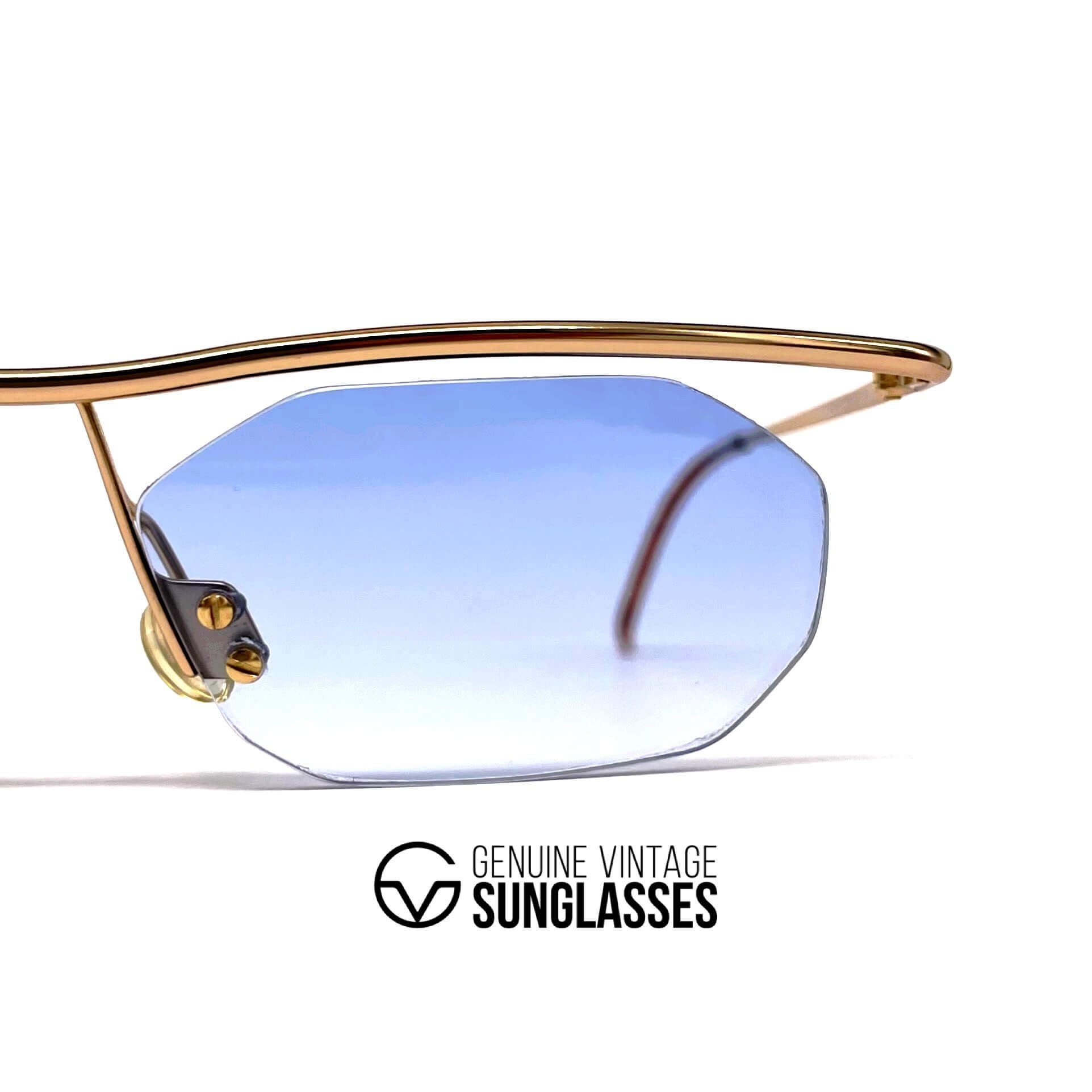 Vintage CARRERA 5539 gold rimless sunglasses