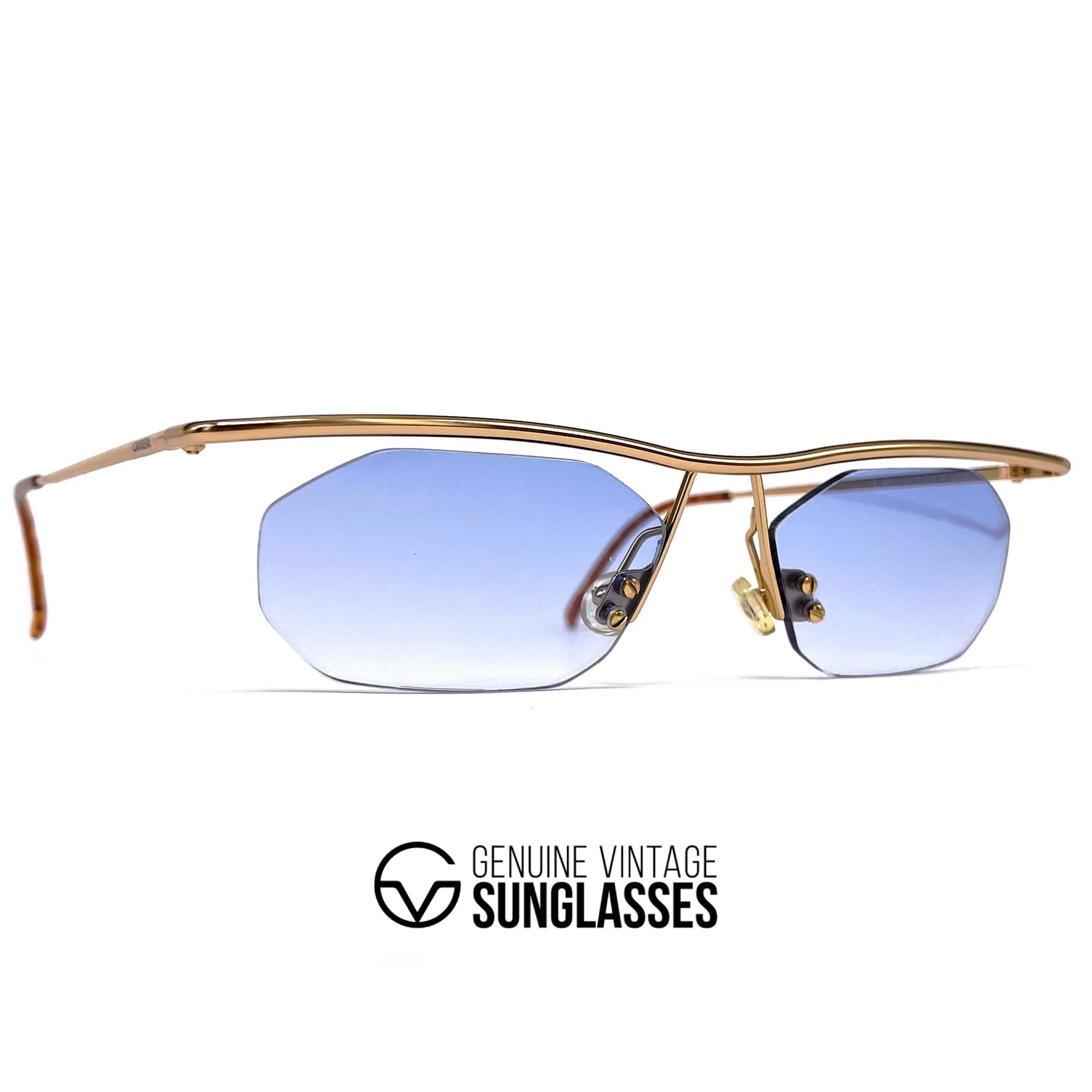 Vintage CARRERA 5539 gold rimless sunglasses