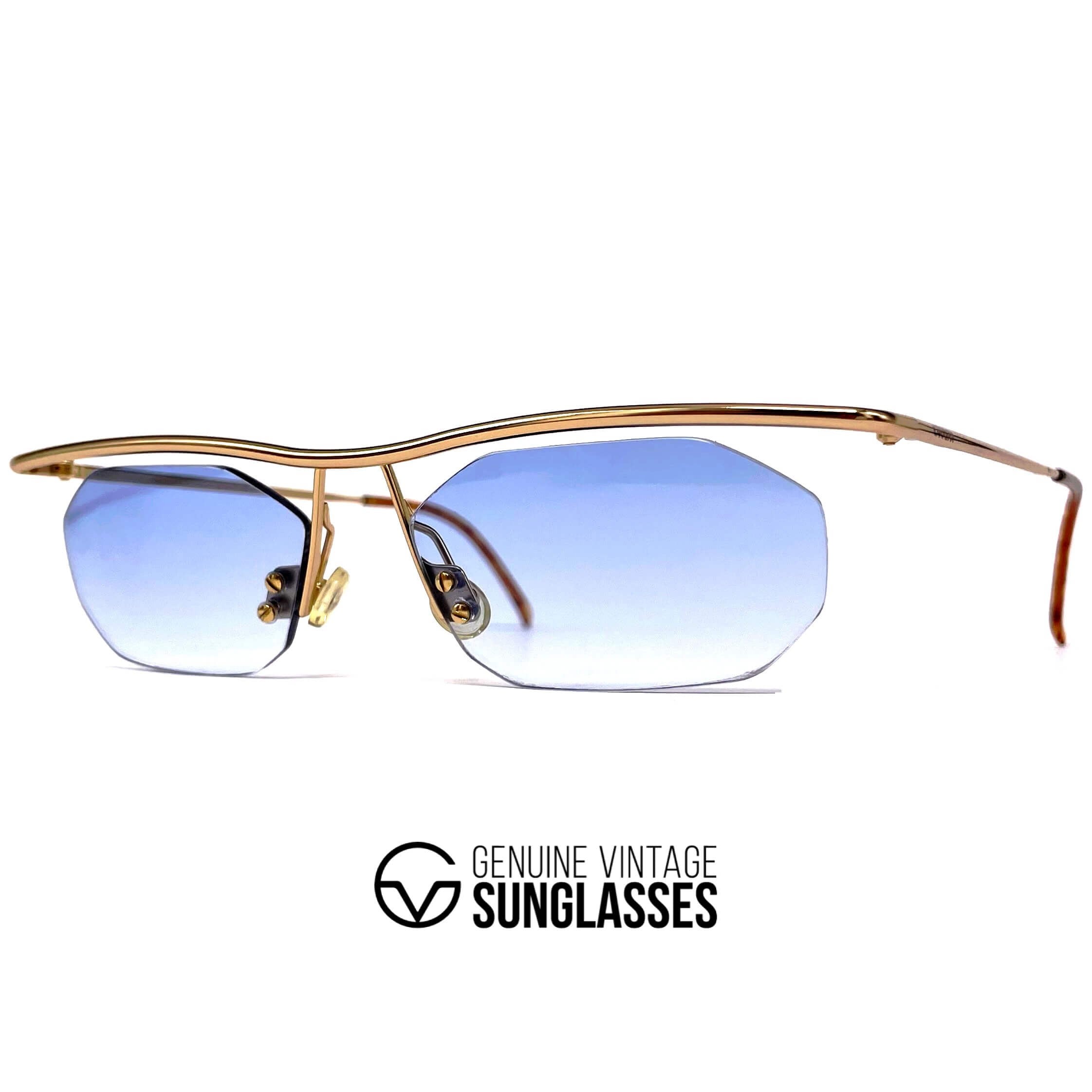 Vintage CARRERA 5539 gold rimless sunglasses