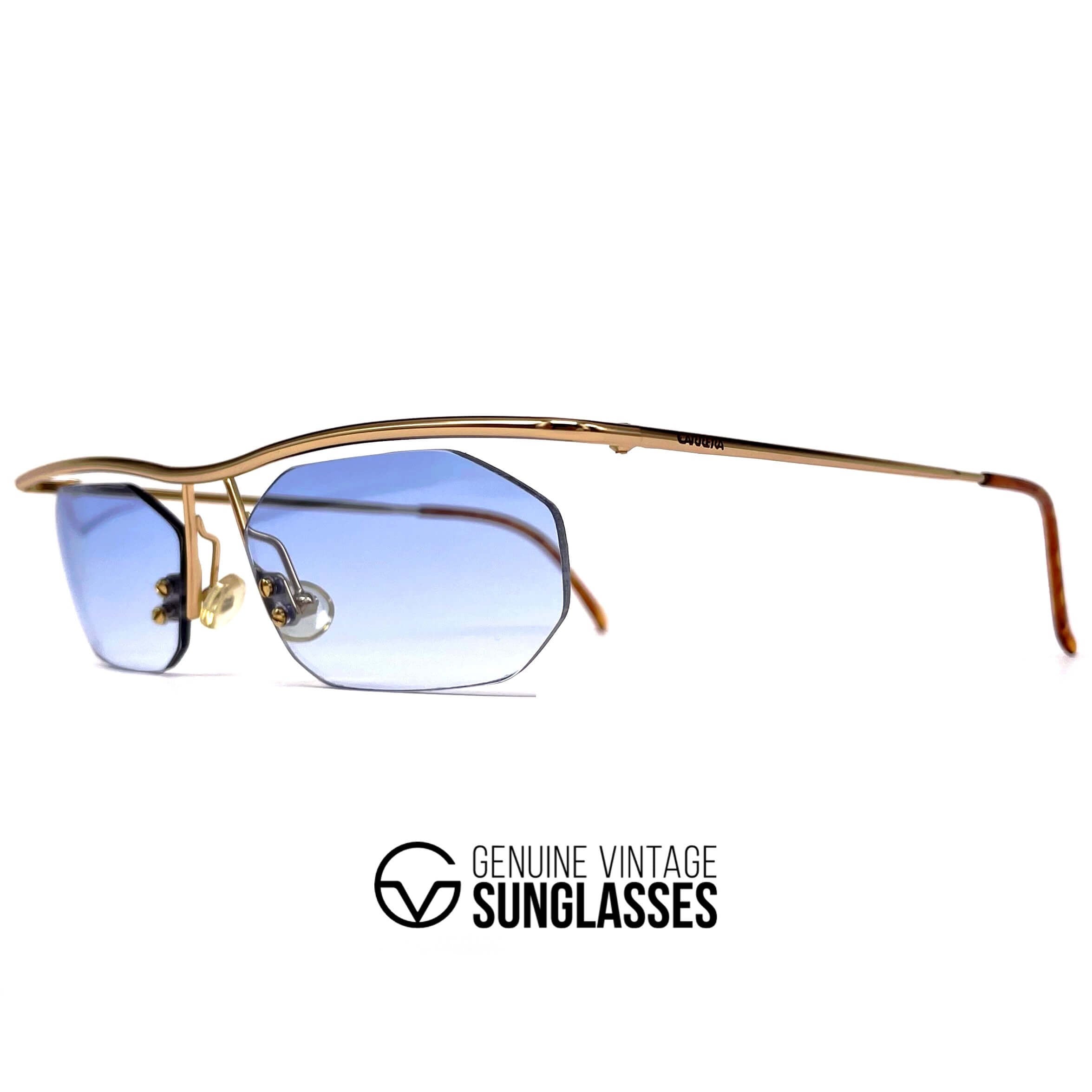 Vintage CARRERA 5539 gold rimless sunglasses