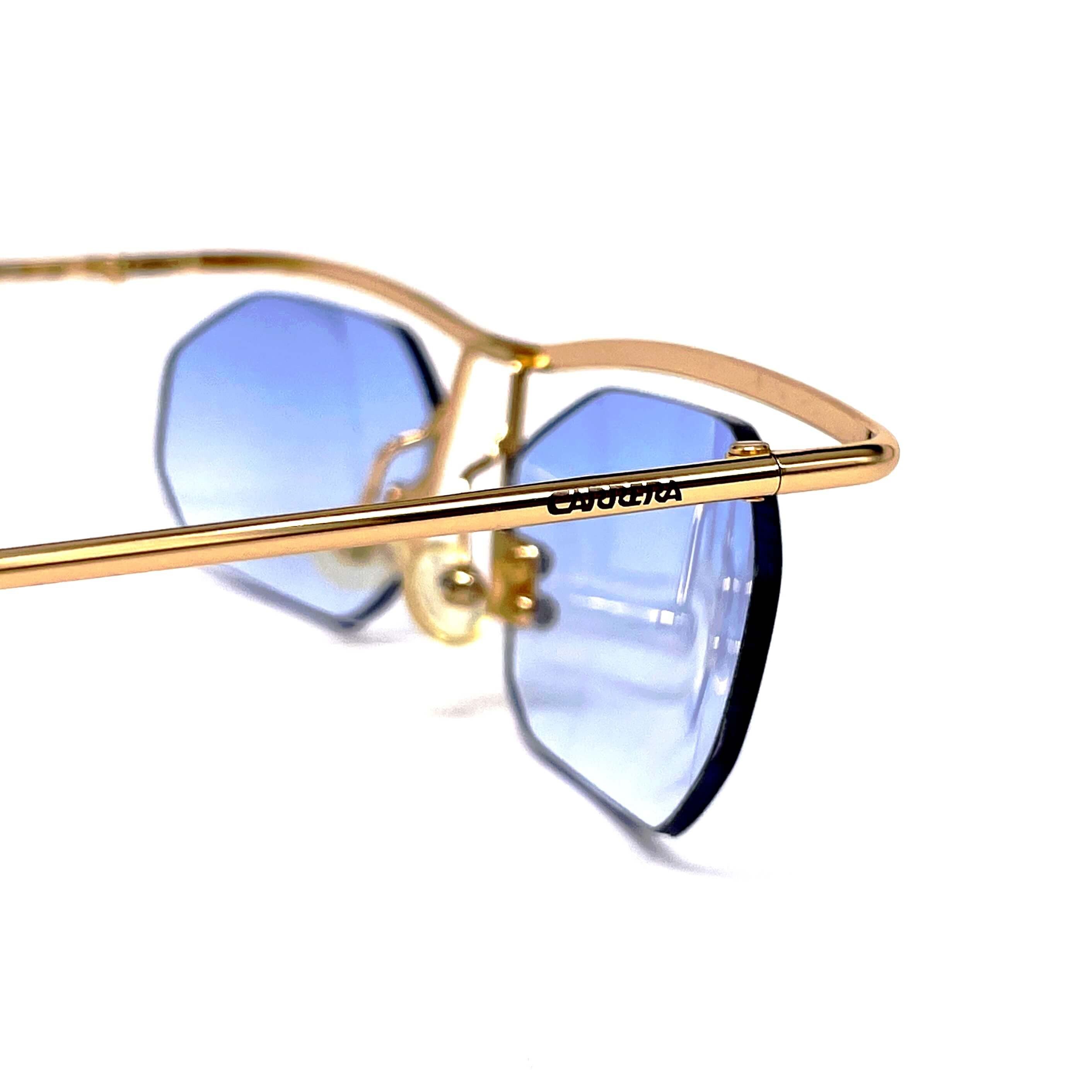 Vintage CARRERA 5539 gold rimless sunglasses