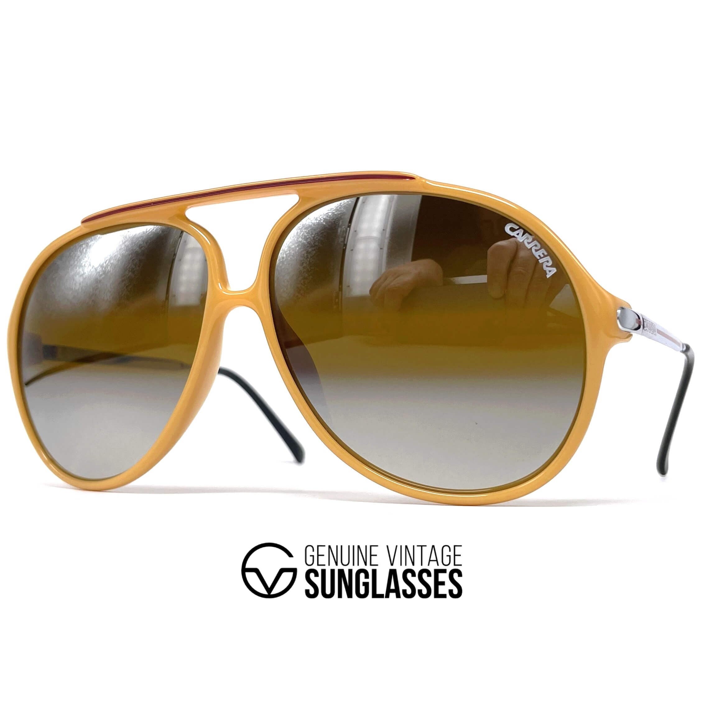 Vintage CARRERA 5587 "C-Reflex" creme XXL aviator sunglasses