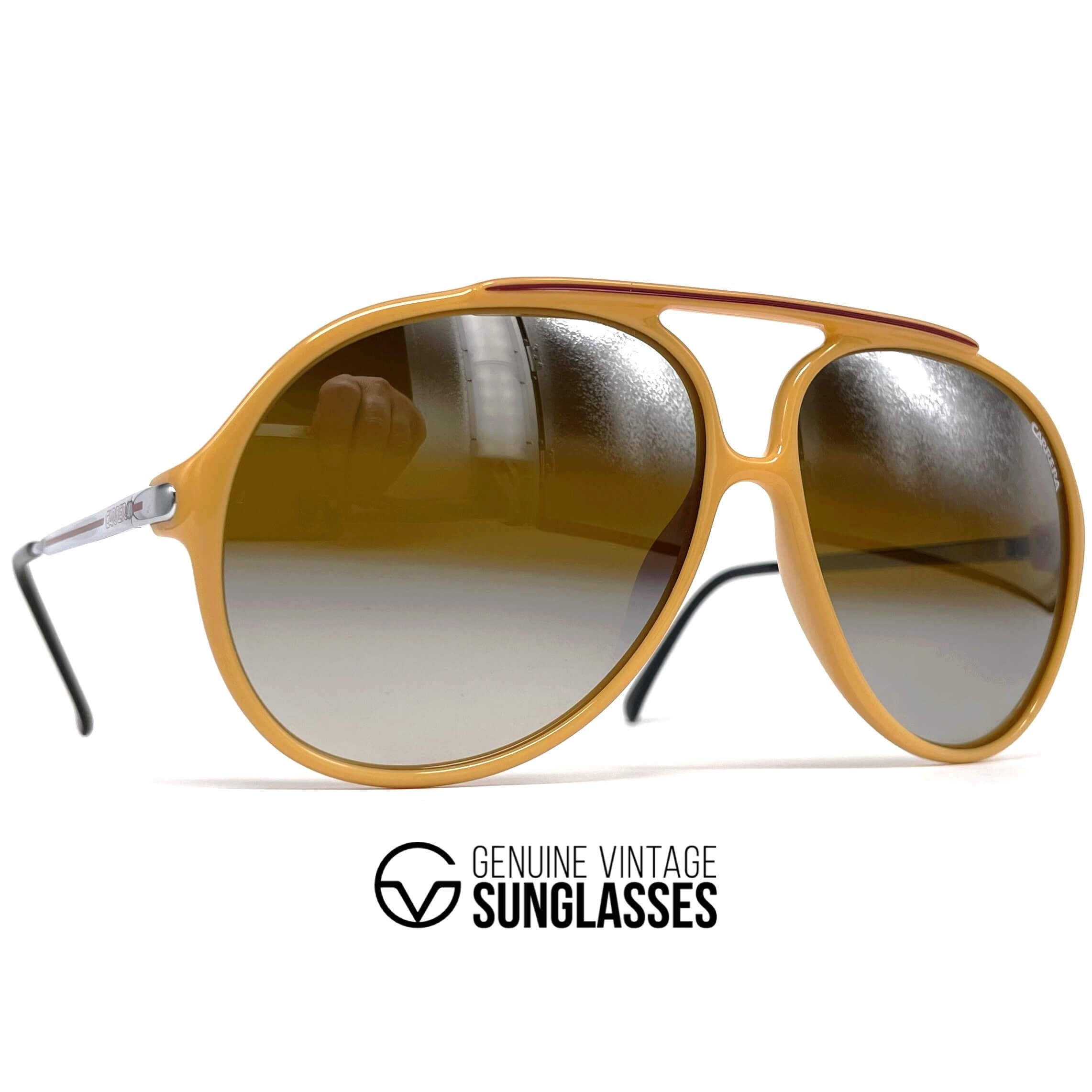 Vintage CARRERA 5587 "C-Reflex" creme XXL aviator sunglasses