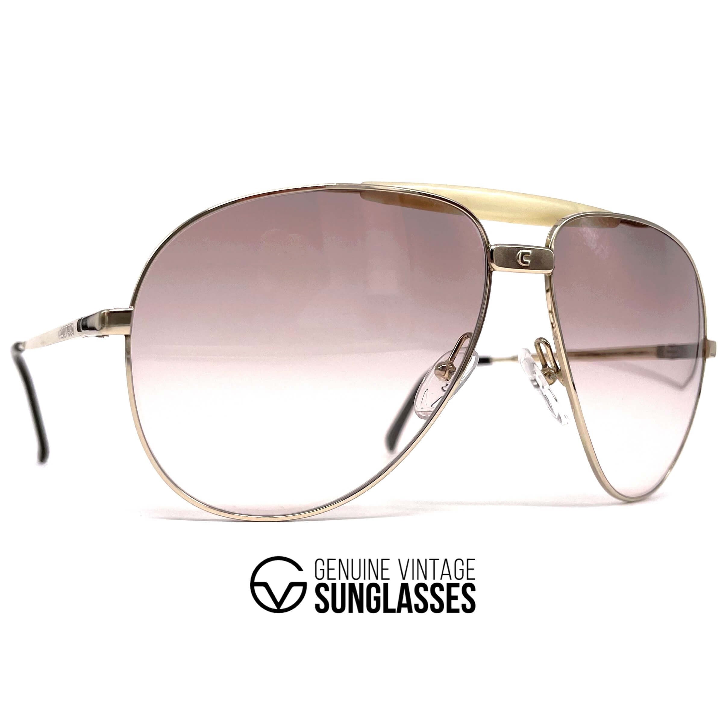 Vintage CARRERA 5598 rare gold aviator sunglasses