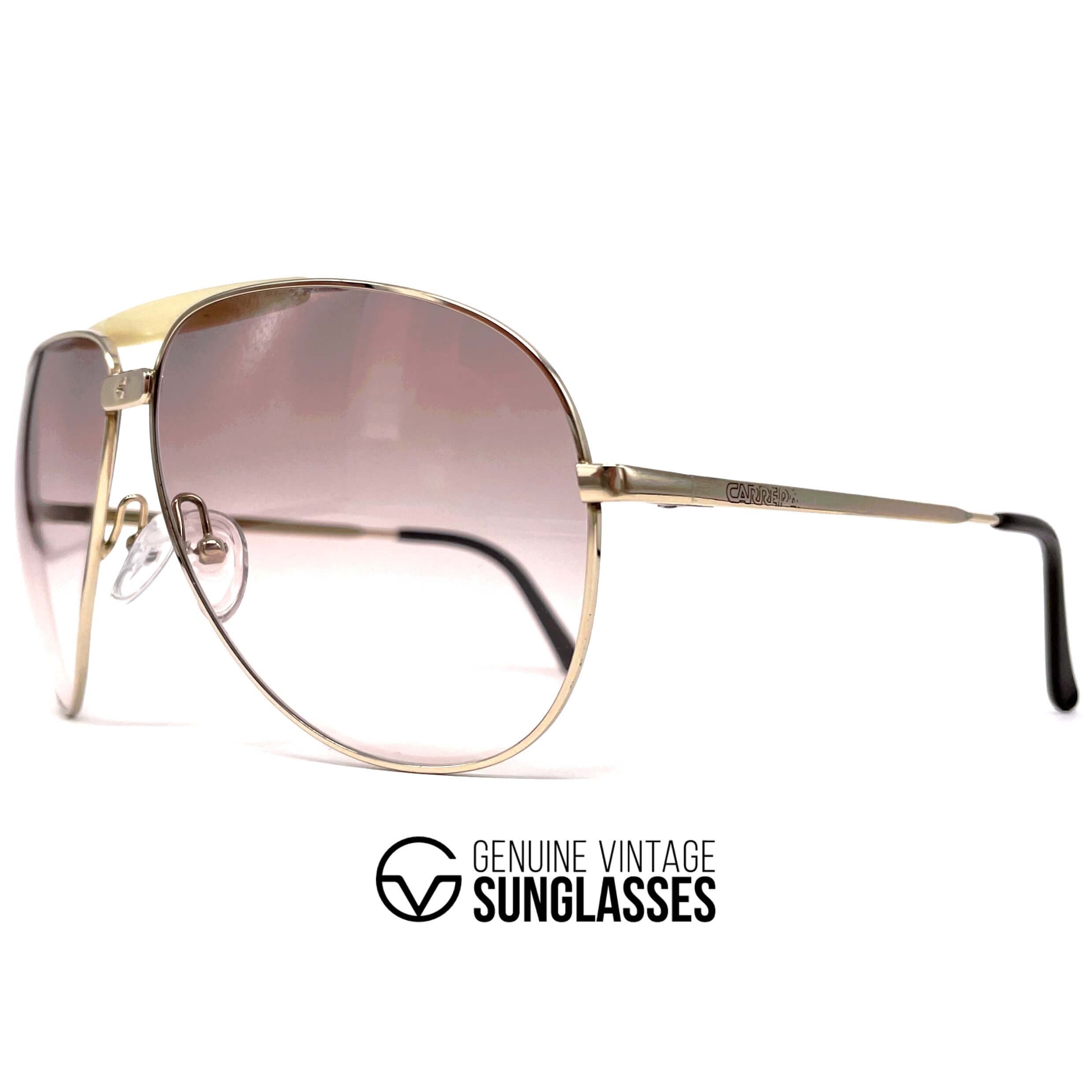 Vintage CARRERA 5598 rare gold aviator sunglasses