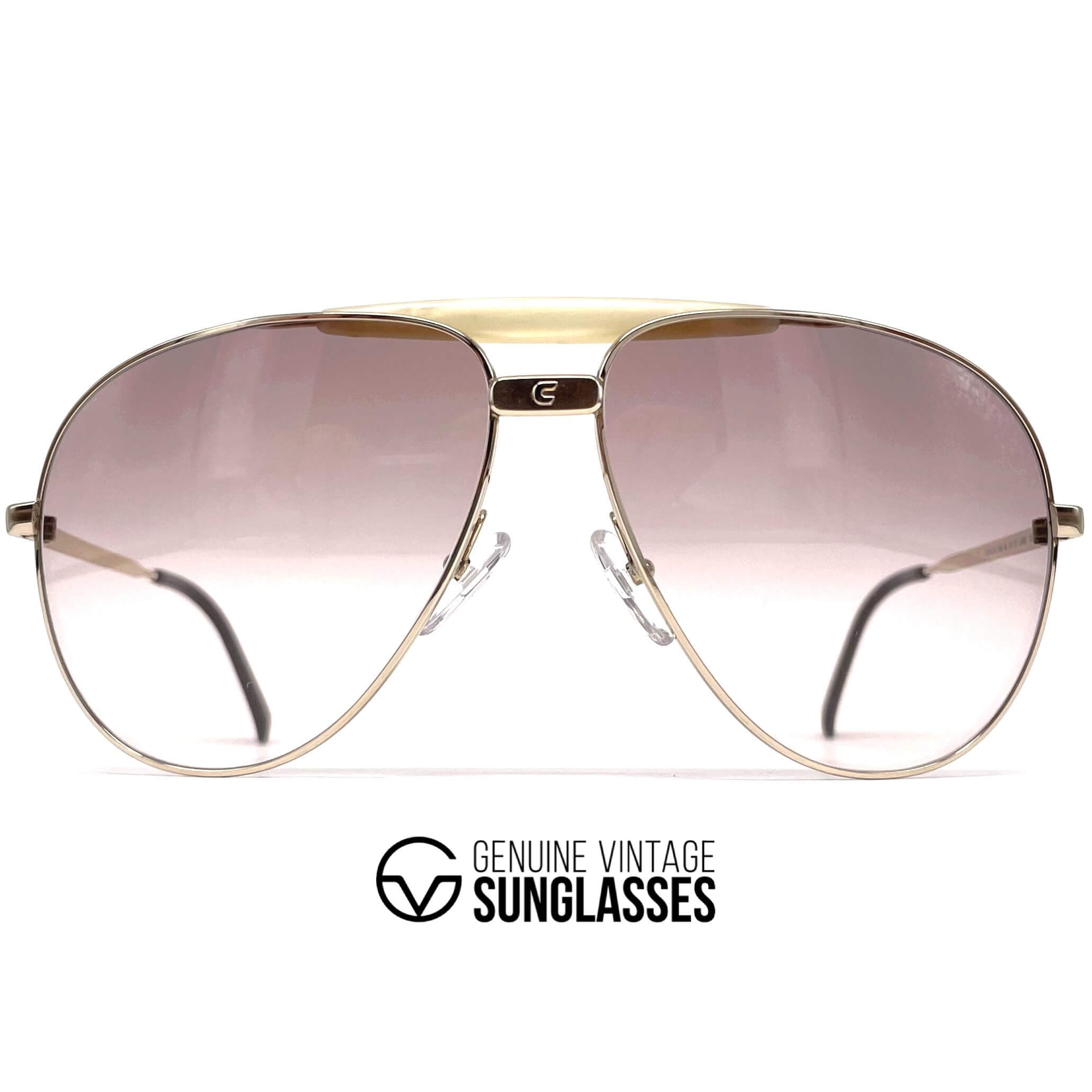 Vintage CARRERA 5598 rare gold aviator sunglasses