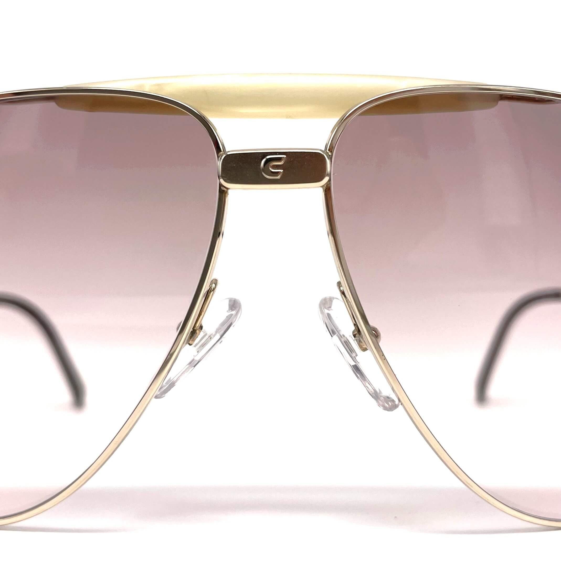 Vintage CARRERA 5598 rare gold aviator sunglasses