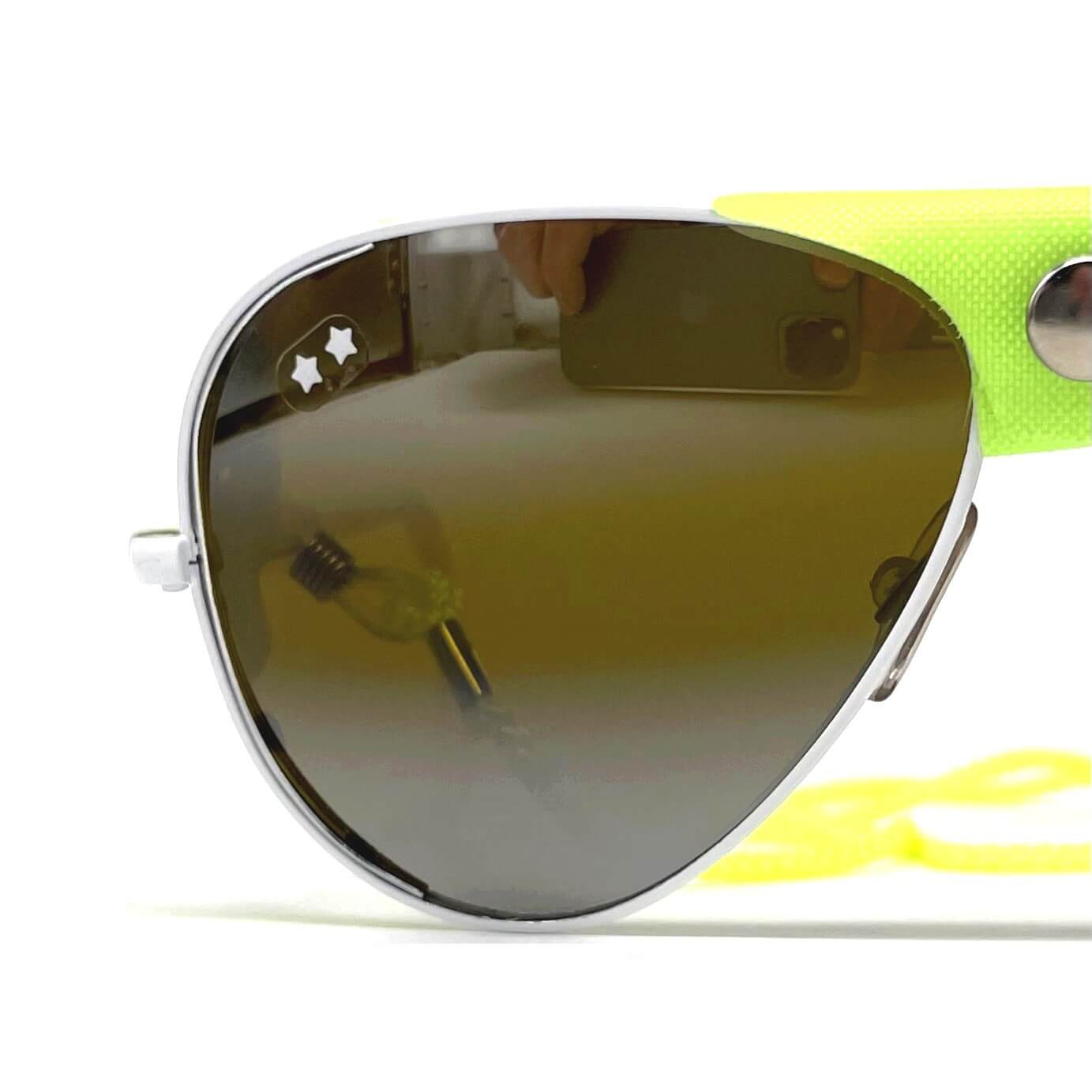 Vintage CEBE 0196 sport white green metal glacier sunglasses