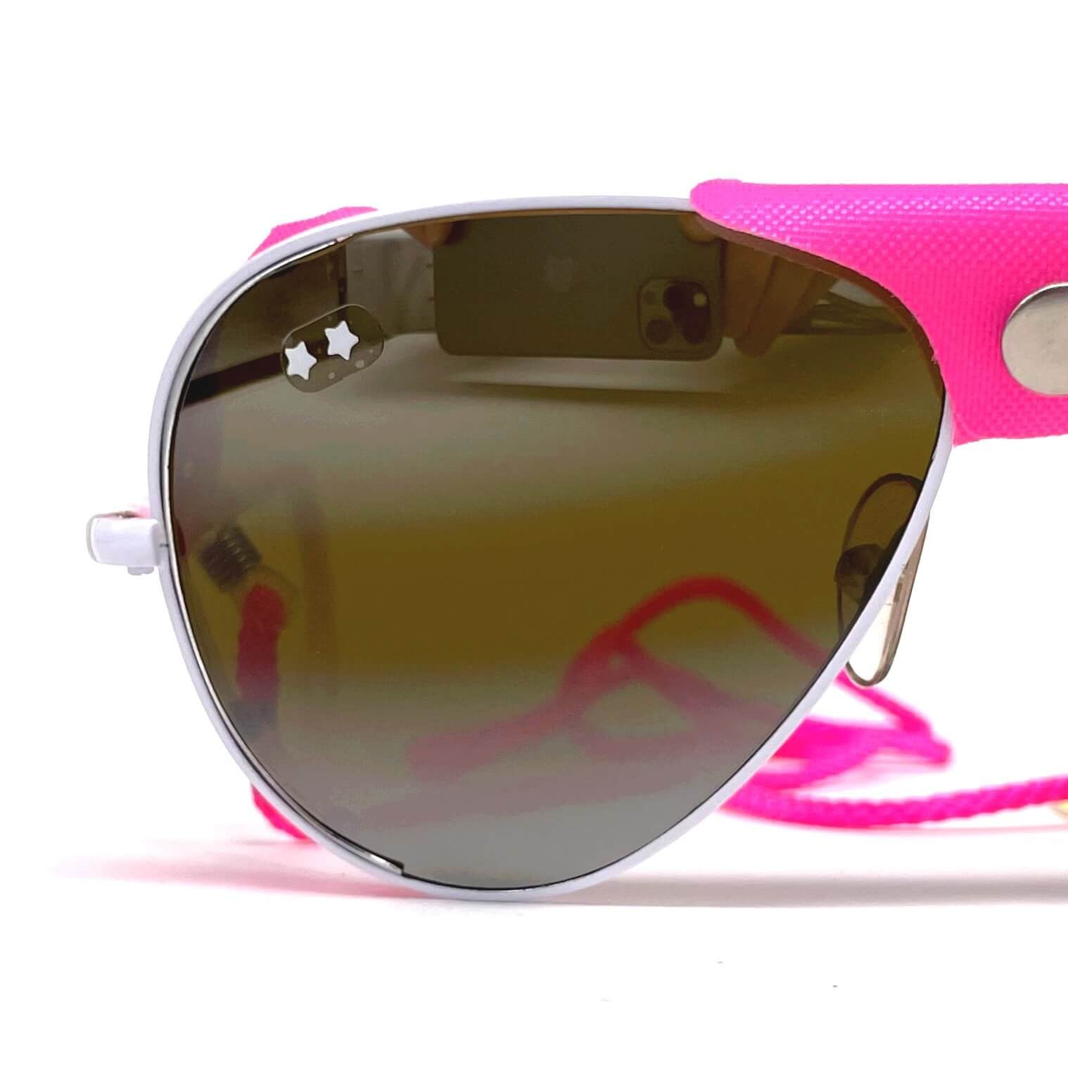 Vintage CEBE 0196 sport white pink metal glacier sunglasses