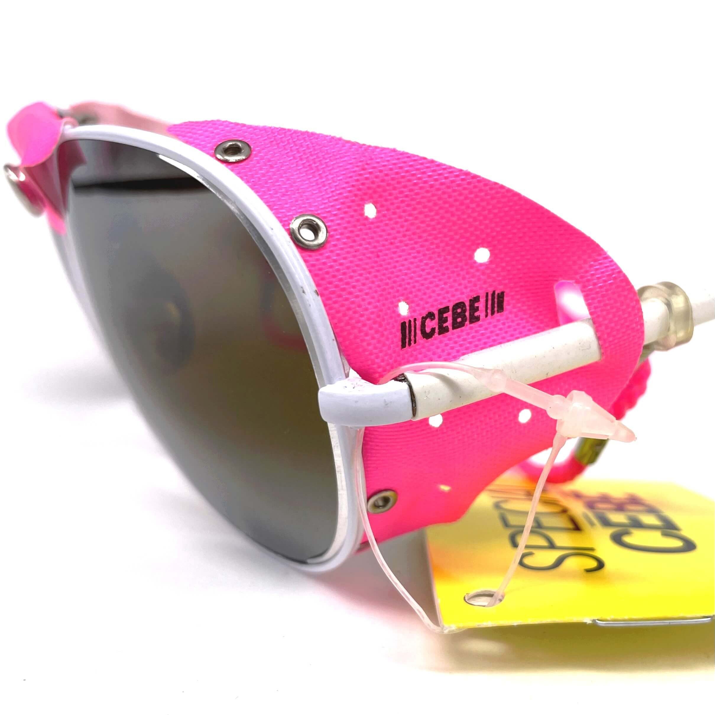 Vintage CEBE 0196 sport white pink metal glacier sunglasses