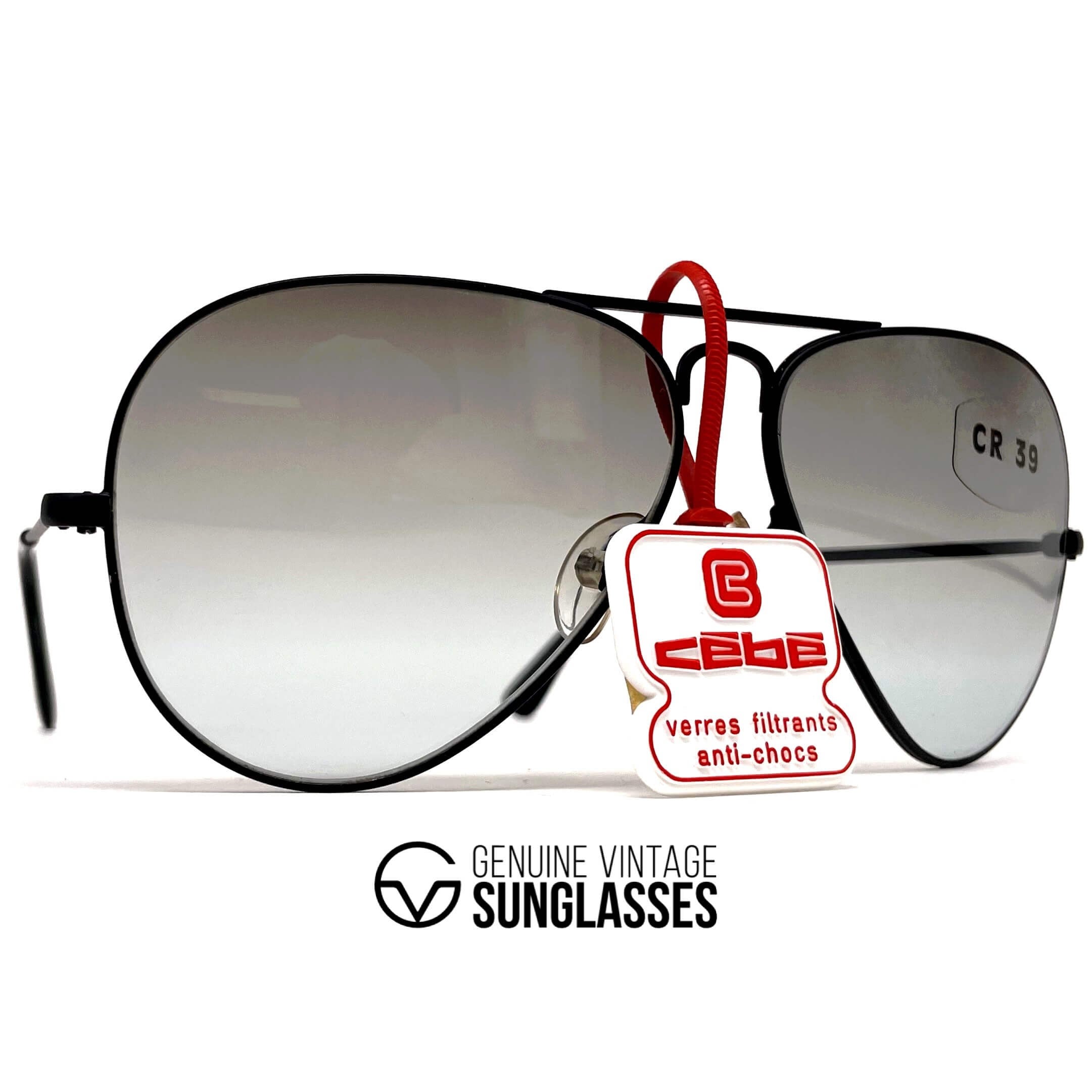 Vintage CEBE 106 Metal black aviator sunglasses