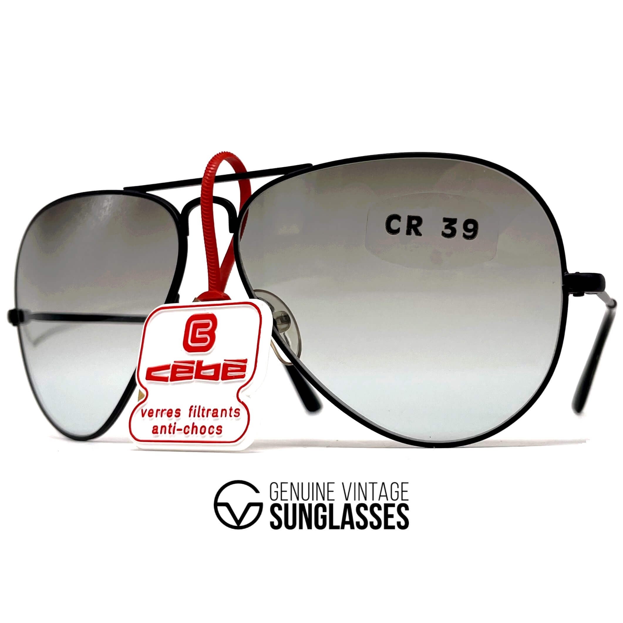 Vintage CEBE 106 Metal black aviator sunglasses