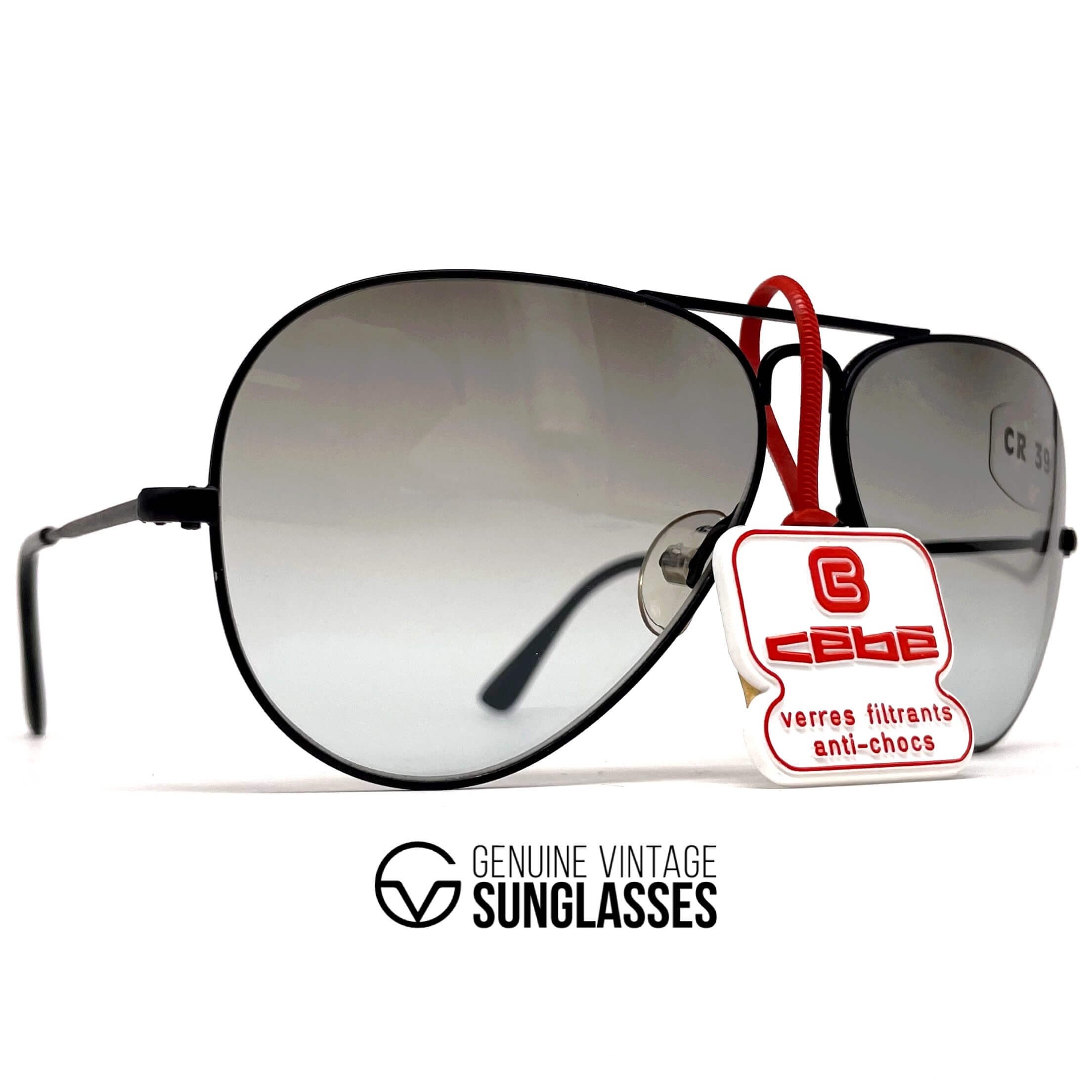 Vintage CEBE 106 Metal black aviator sunglasses