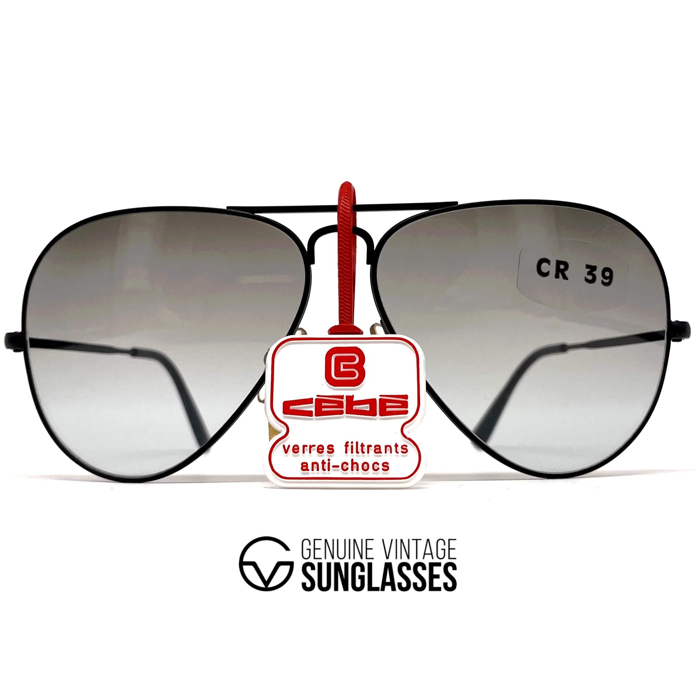 Vintage CEBE 106 Metal black aviator sunglasses