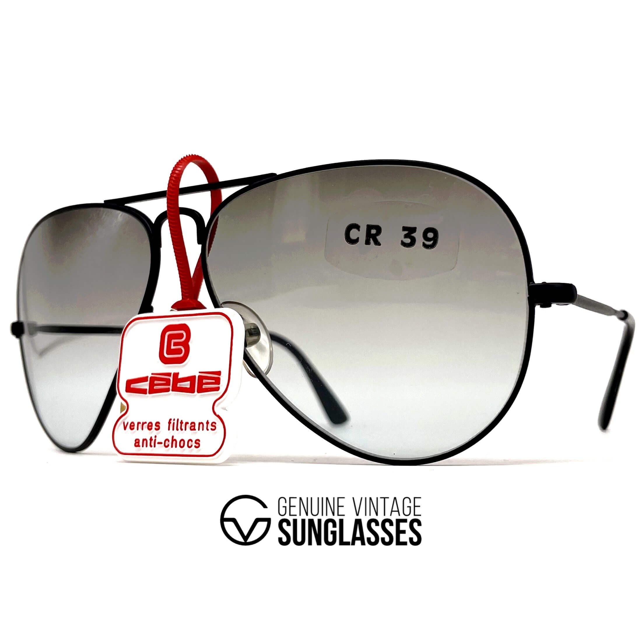 Vintage CEBE 106 Metal black aviator sunglasses