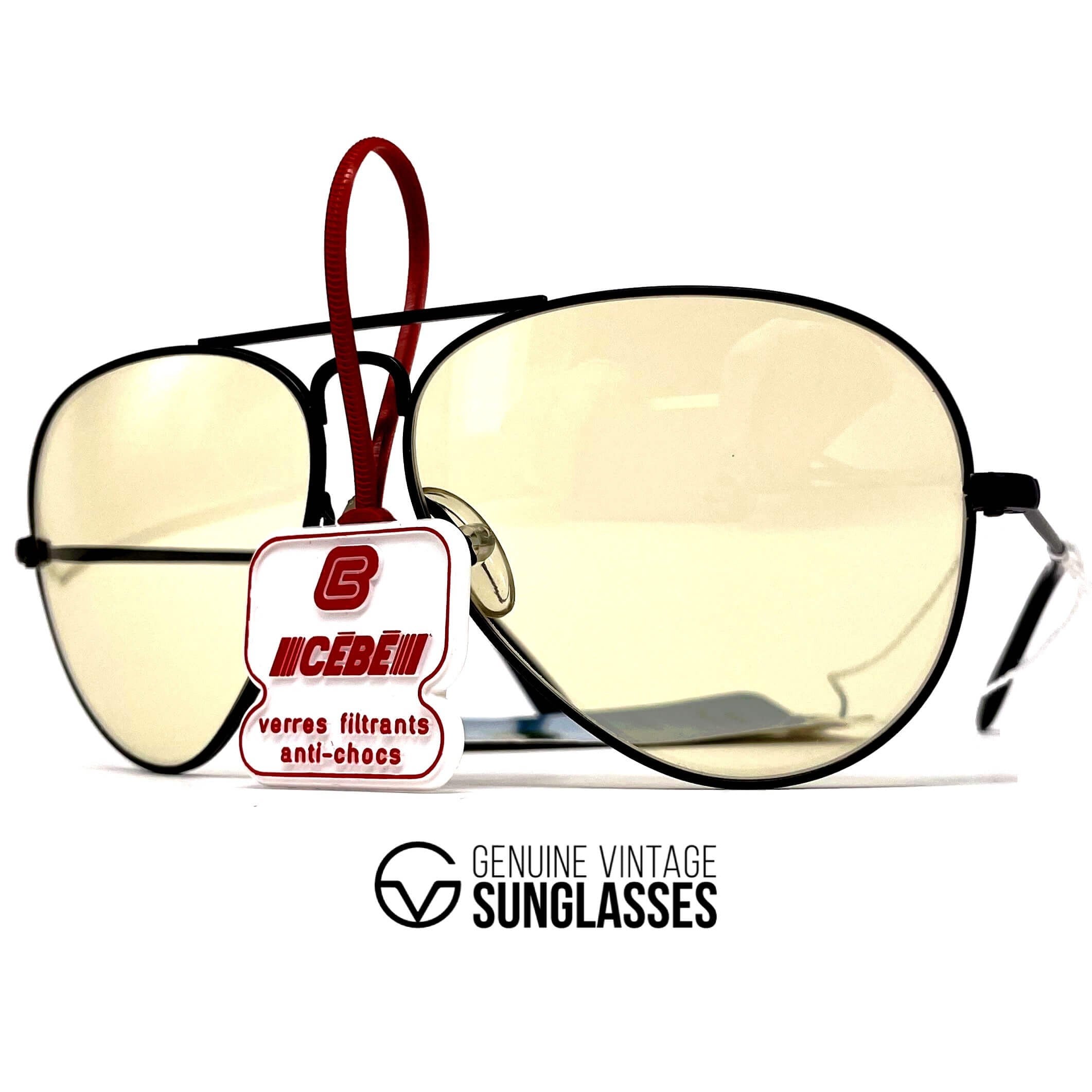 Vintage CEBE 106 Metal black photochromic mineral aviator sunglasses