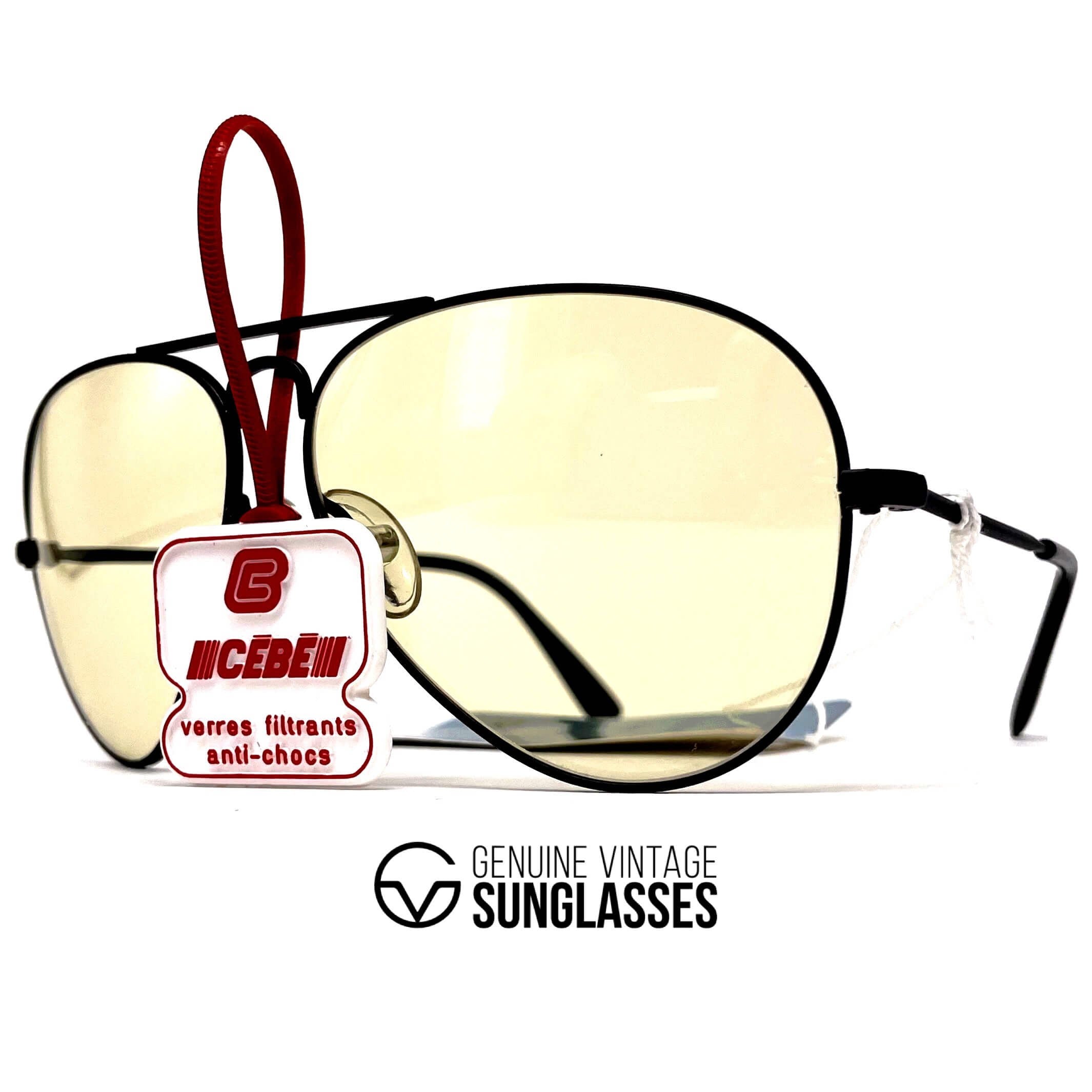 Vintage CEBE 106 Metal black photochromic mineral aviator sunglasses