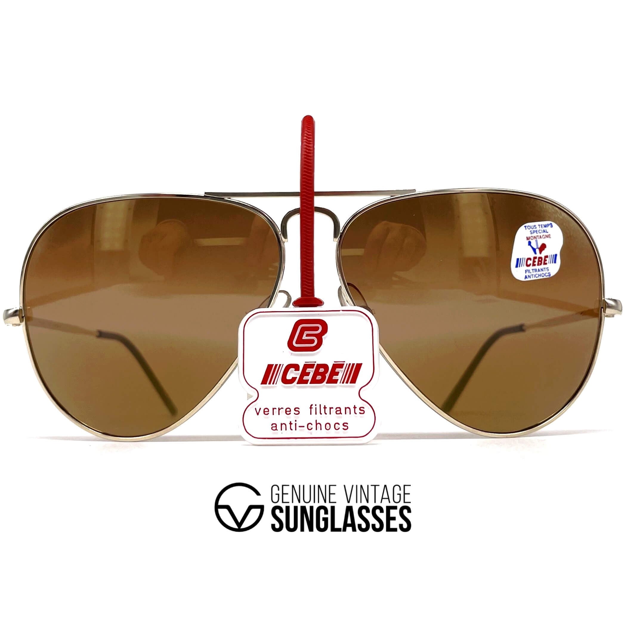 Vintage CEBE 106 Metal gold dual mirrored aviator sunglasses