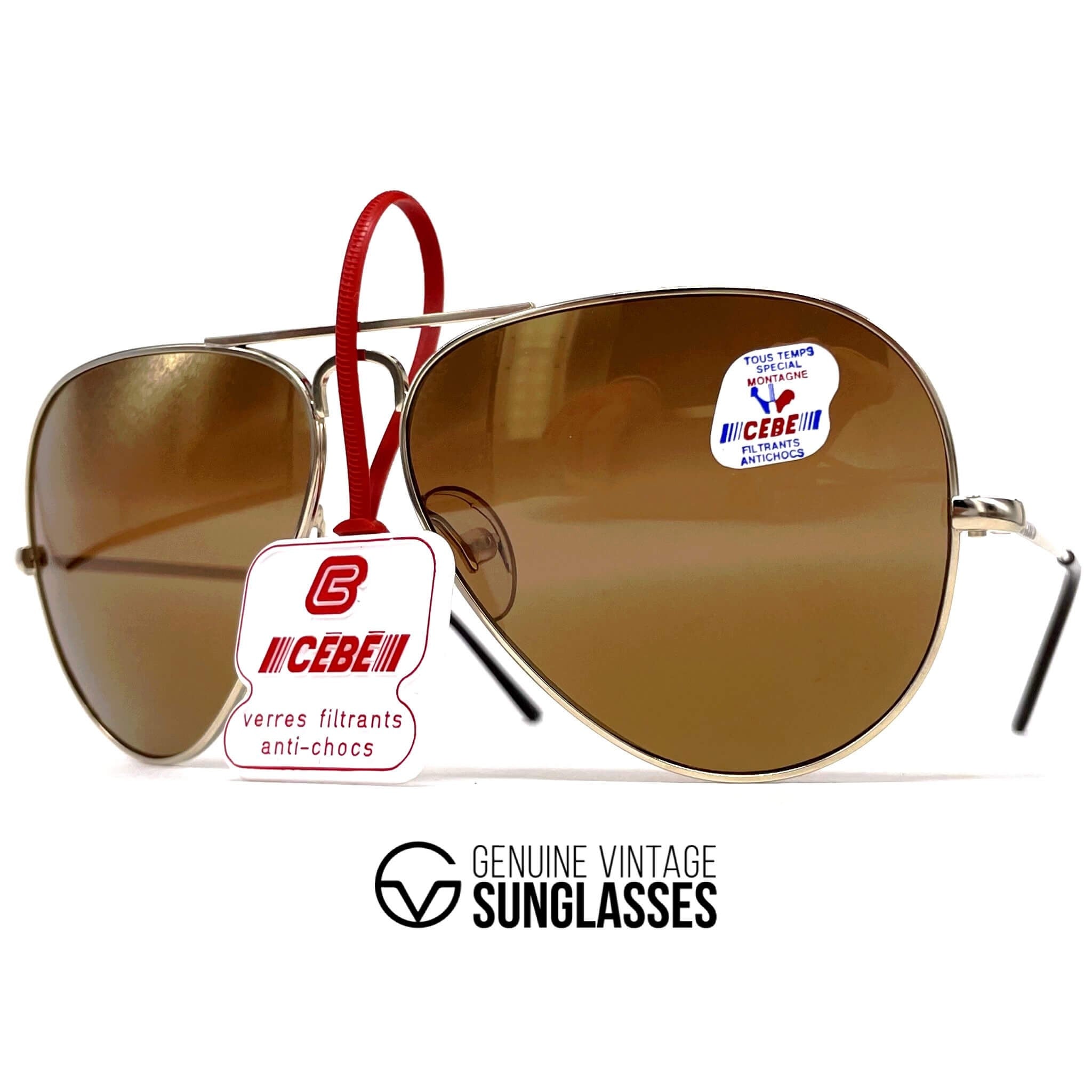 Vintage CEBE 106 Metal gold dual mirrored aviator sunglasses
