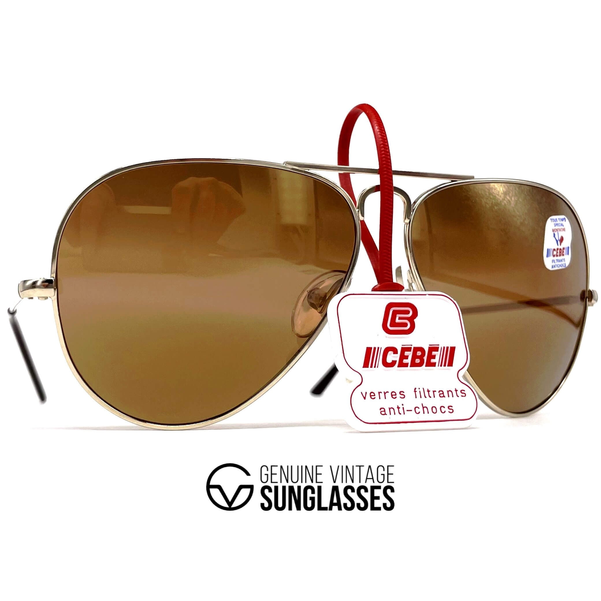 Vintage CEBE 106 Metal gold dual mirrored aviator sunglasses
