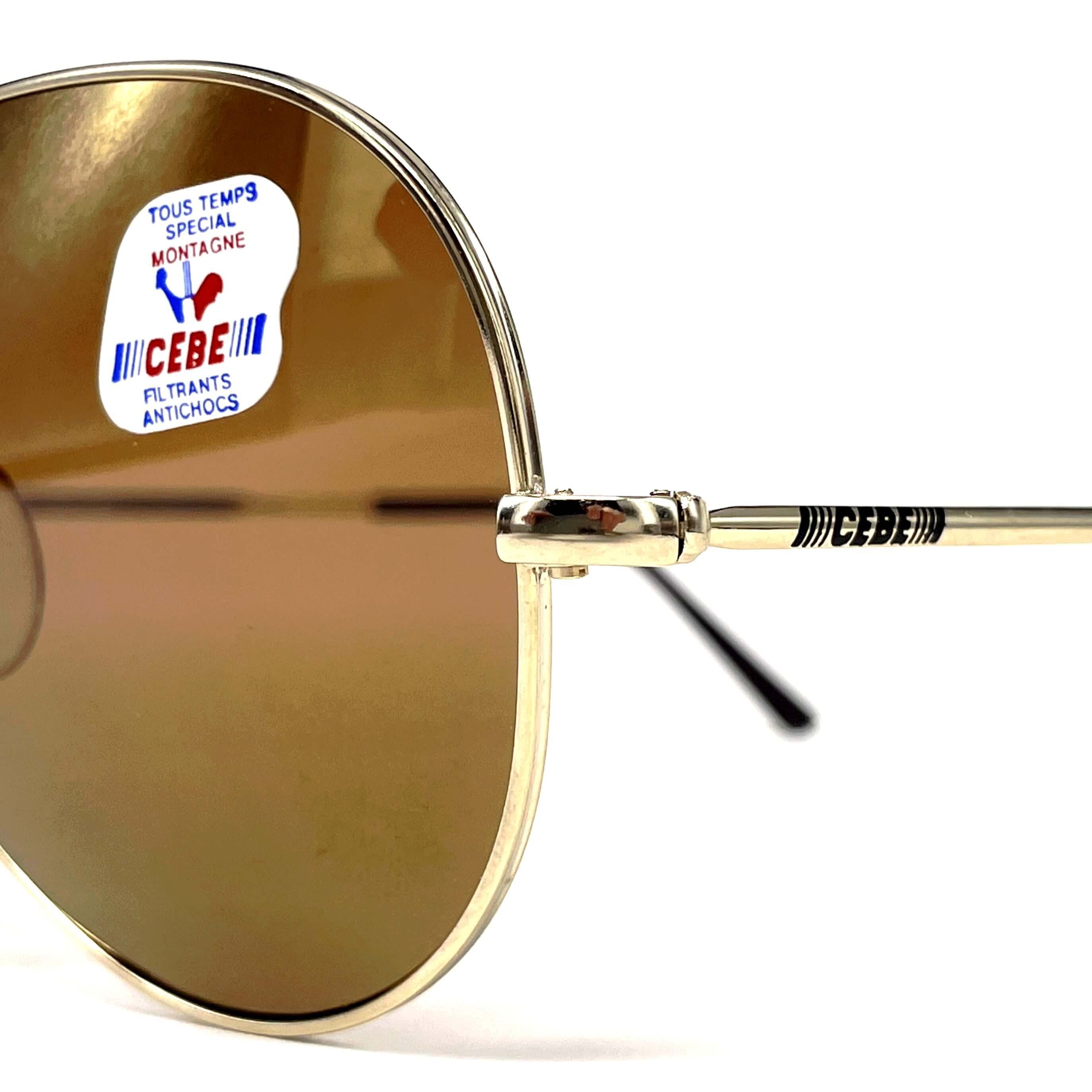 Vintage CEBE 106 Metal gold dual mirrored aviator sunglasses