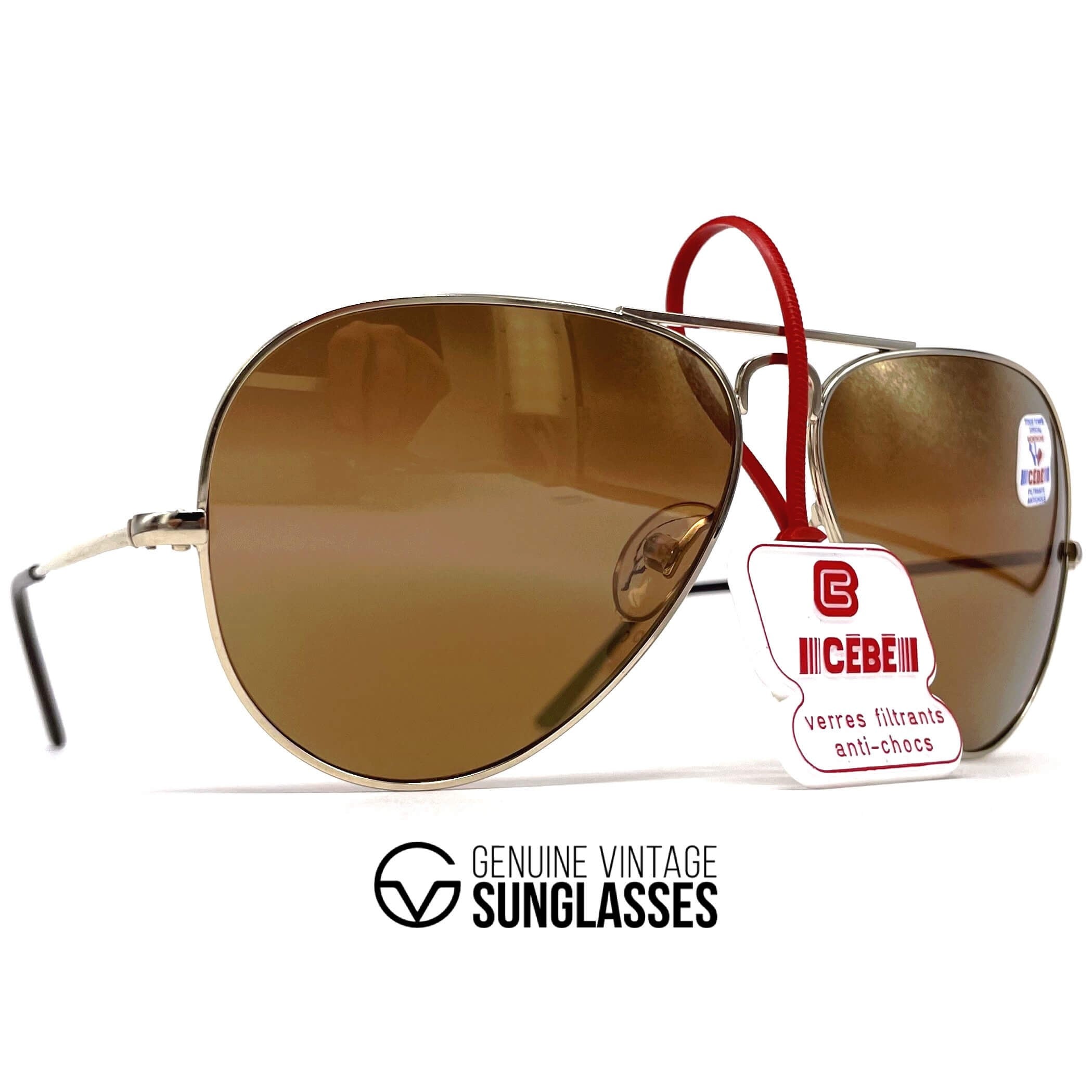 Vintage CEBE 106 Metal gold dual mirrored aviator sunglasses