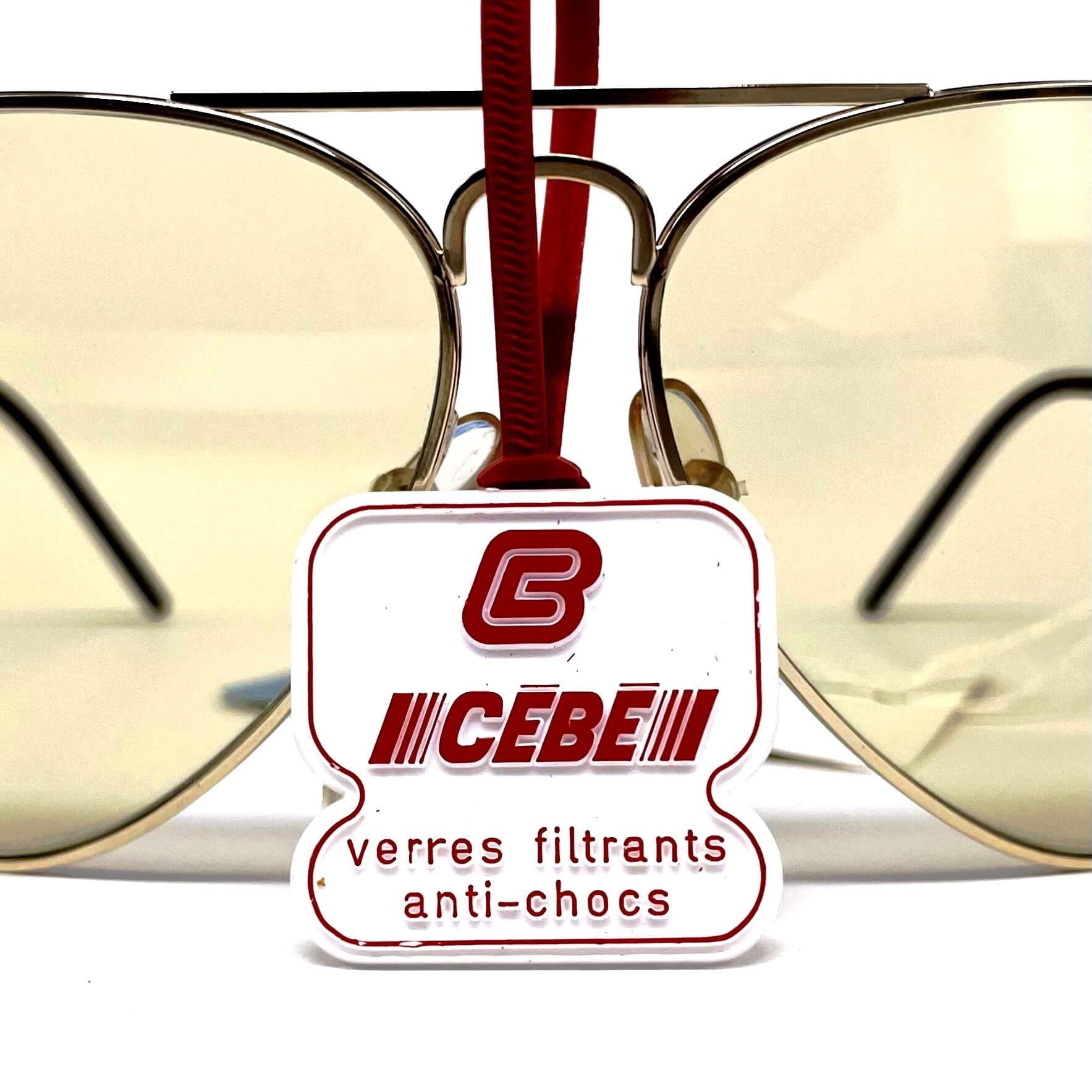 Vintage CEBE 106 Metal gold photochromic mineral aviator sunglasses