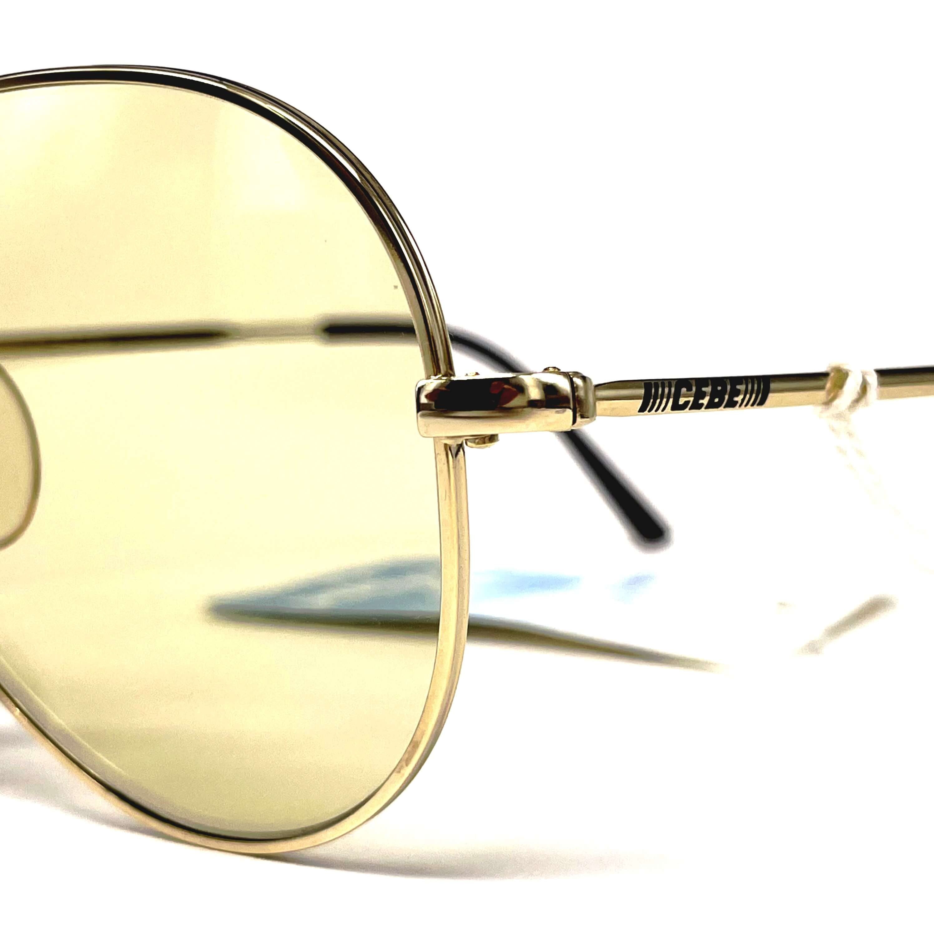Vintage CEBE 106 Metal gold photochromic mineral aviator sunglasses