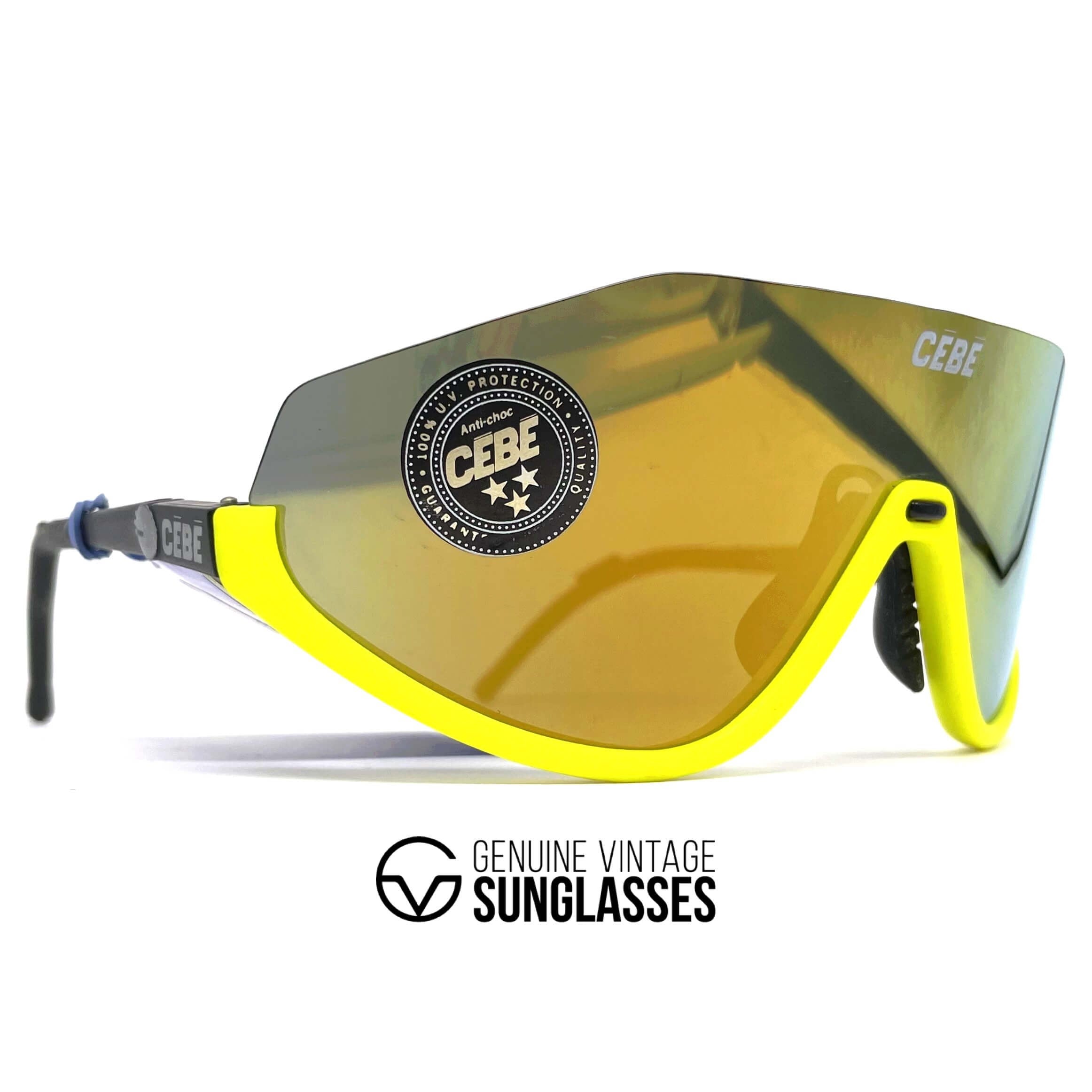 Vintage CEBE 1727 mirrored shield sports sunglasses