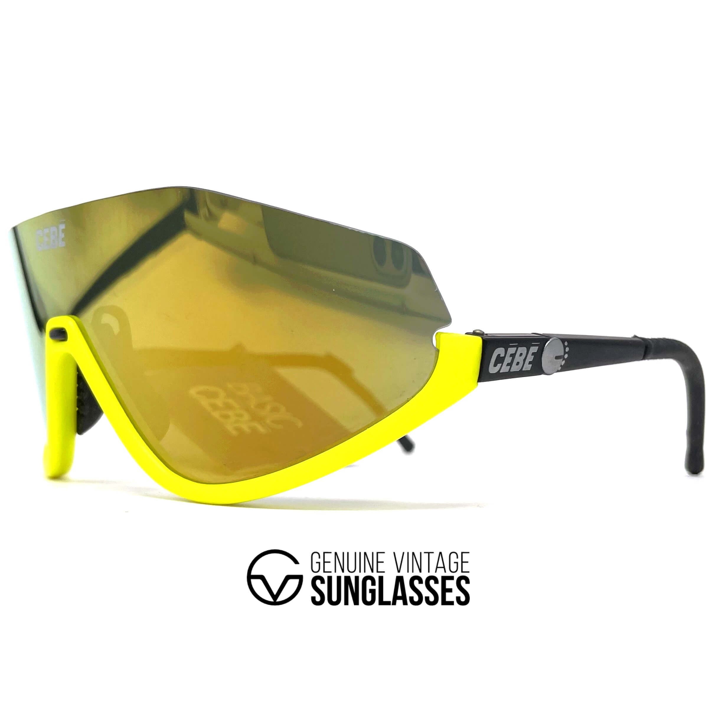 Vintage CEBE 1727 mirrored shield sports sunglasses