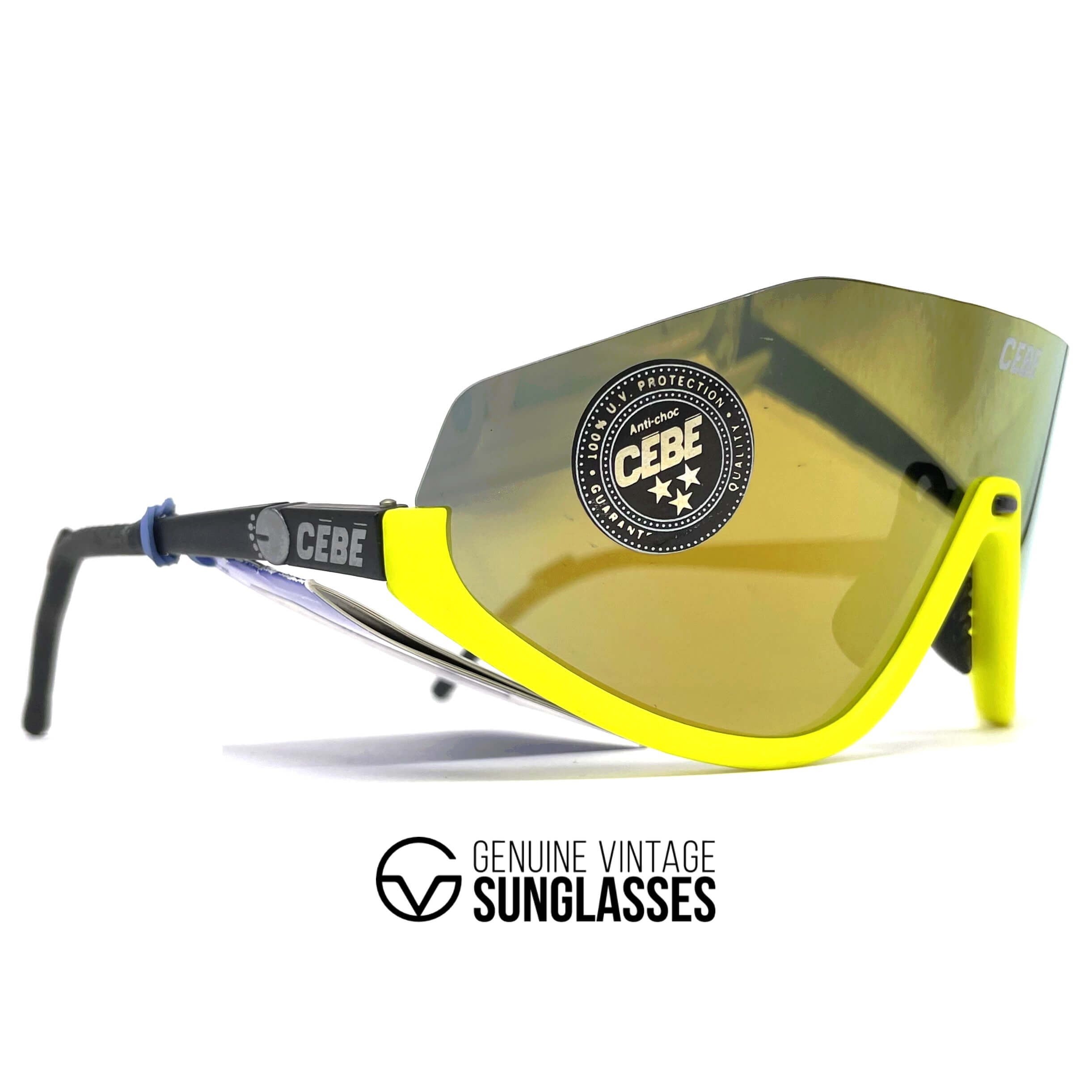 Vintage CEBE 1727 mirrored shield sports sunglasses