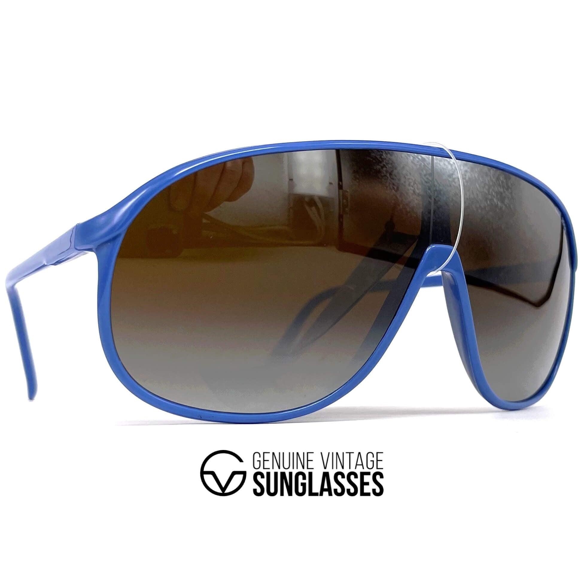 Vintage CEBE 1907 blue mirrored shield sports sunglasses